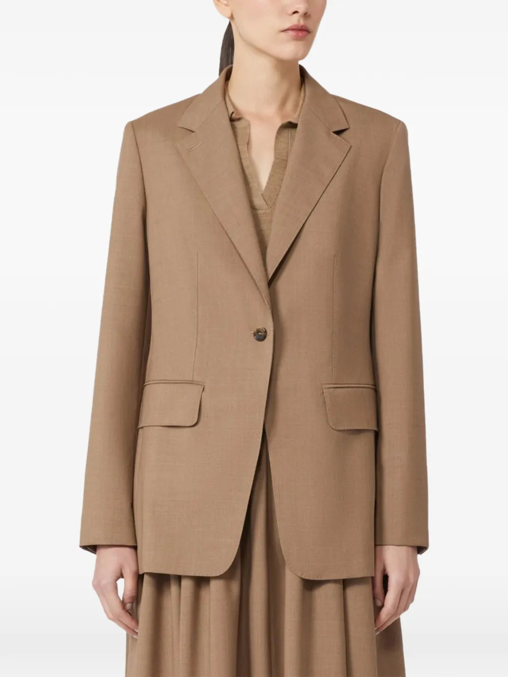 Image of Brown Wool Blazer by Max Mara for Women - Season Spring-Summer 2026 - Model View 2