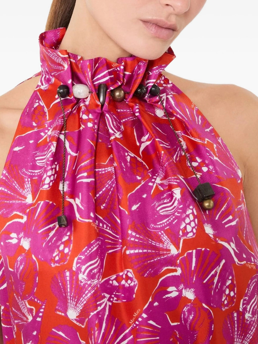 Image of Pink Silk Twill Dress by Max Mara for Women - Season Spring-Summer 2026 - Model View 4