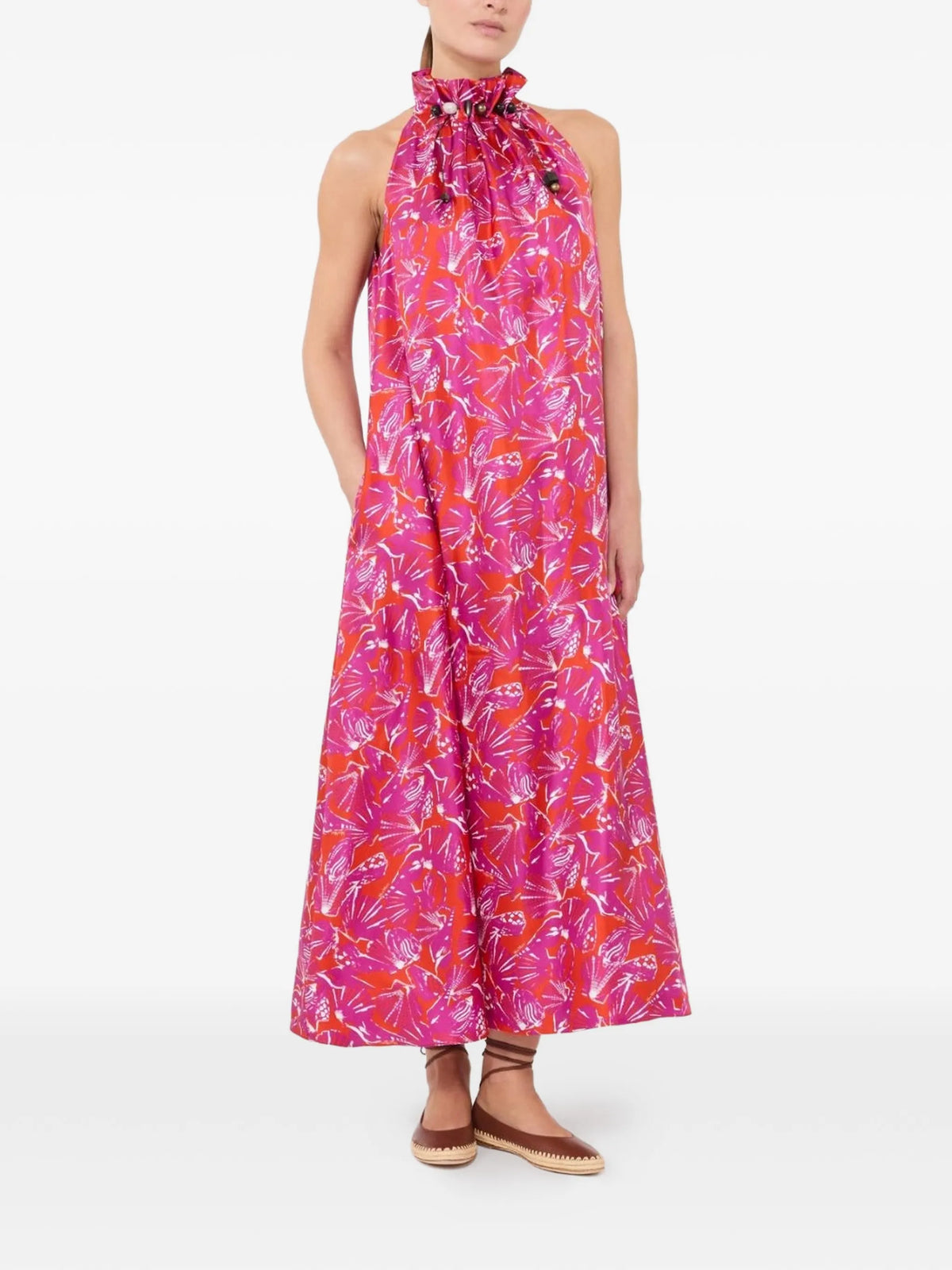 Image of Pink Silk Twill Dress by Max Mara for Women - Season Spring-Summer 2026 - Model View 2