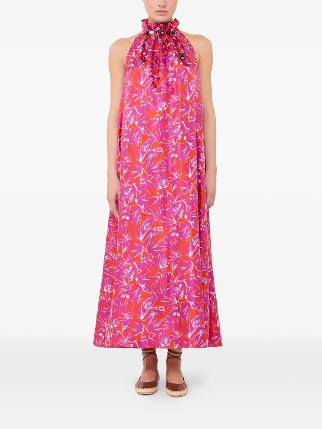 Image of Pink Silk Twill Dress by Max Mara for Women - Season Spring-Summer 2026 - Model View 1