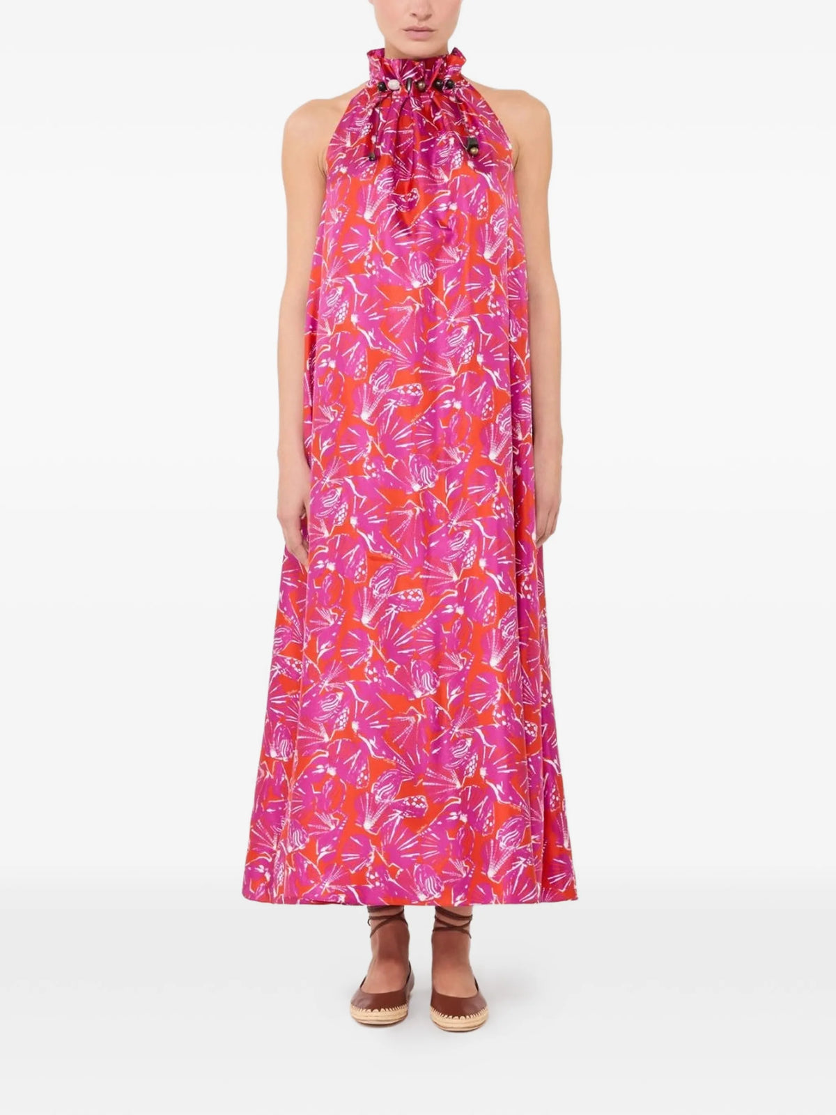 Image of Pink Silk Twill Dress by Max Mara for Women - Season Spring-Summer 2026 - Model View 1