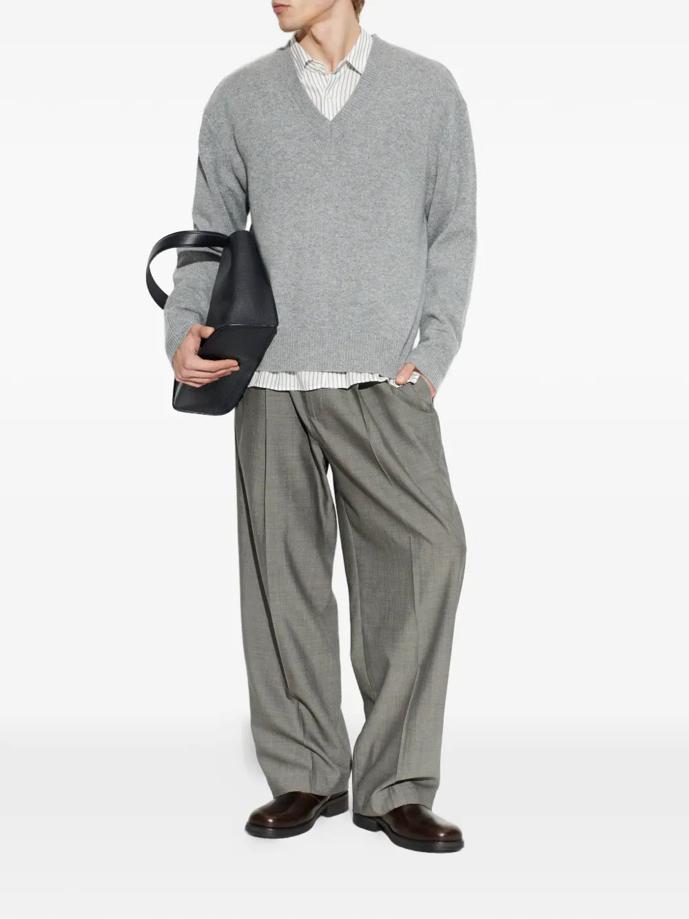 Image of Polo Simone Gray by Officine Générale for Men - Season Spring-Summer 2026 - Model View 1