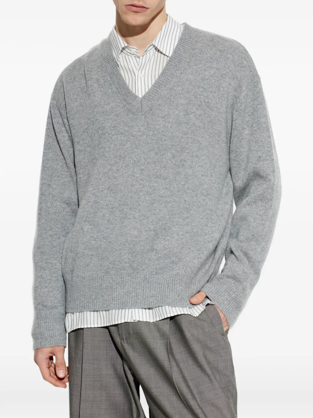 Image of Polo Simone Gray by Officine Générale for Men - Season Spring-Summer 2026 - Model View 2