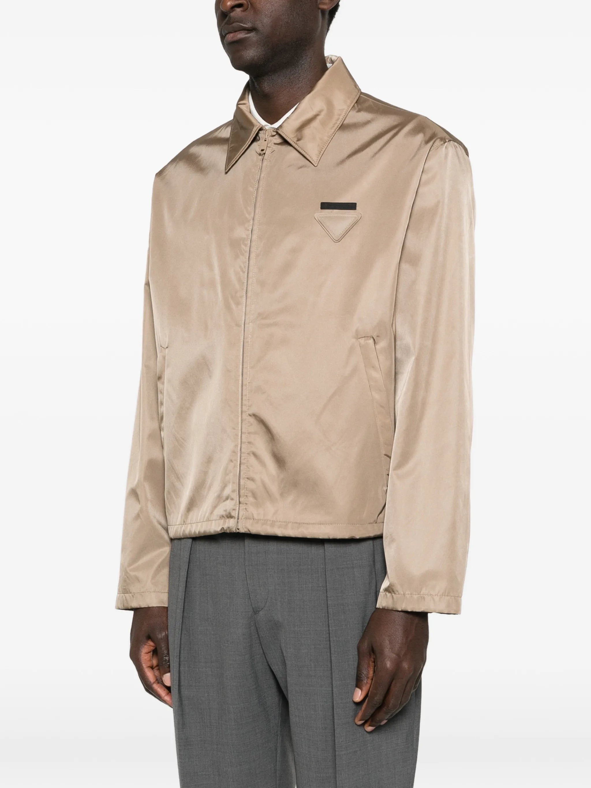 Beige Nylon Jacket - Prada - Men | WE IN STYLE