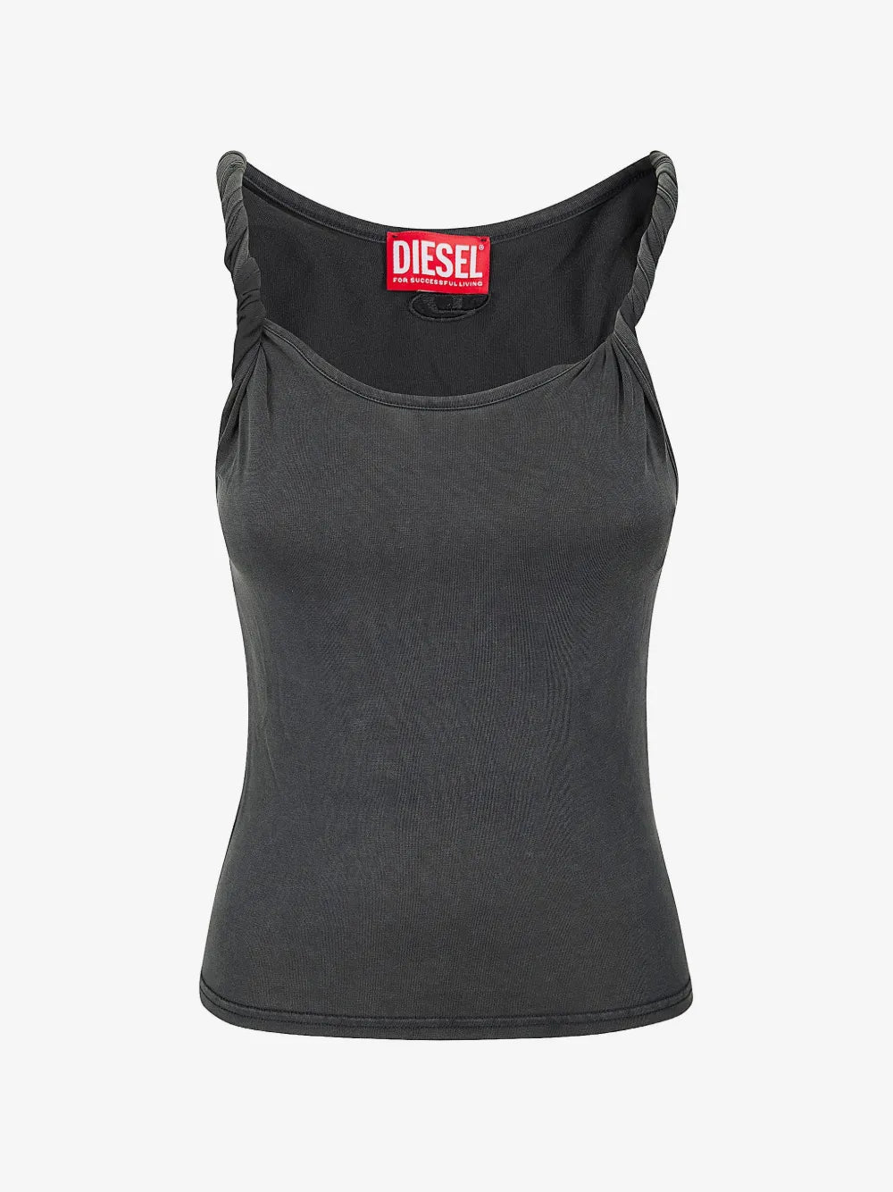 Image of T-Twy Black Tank Top by Diesel for Women - Season Spring-Summer 2026 - Model View 1