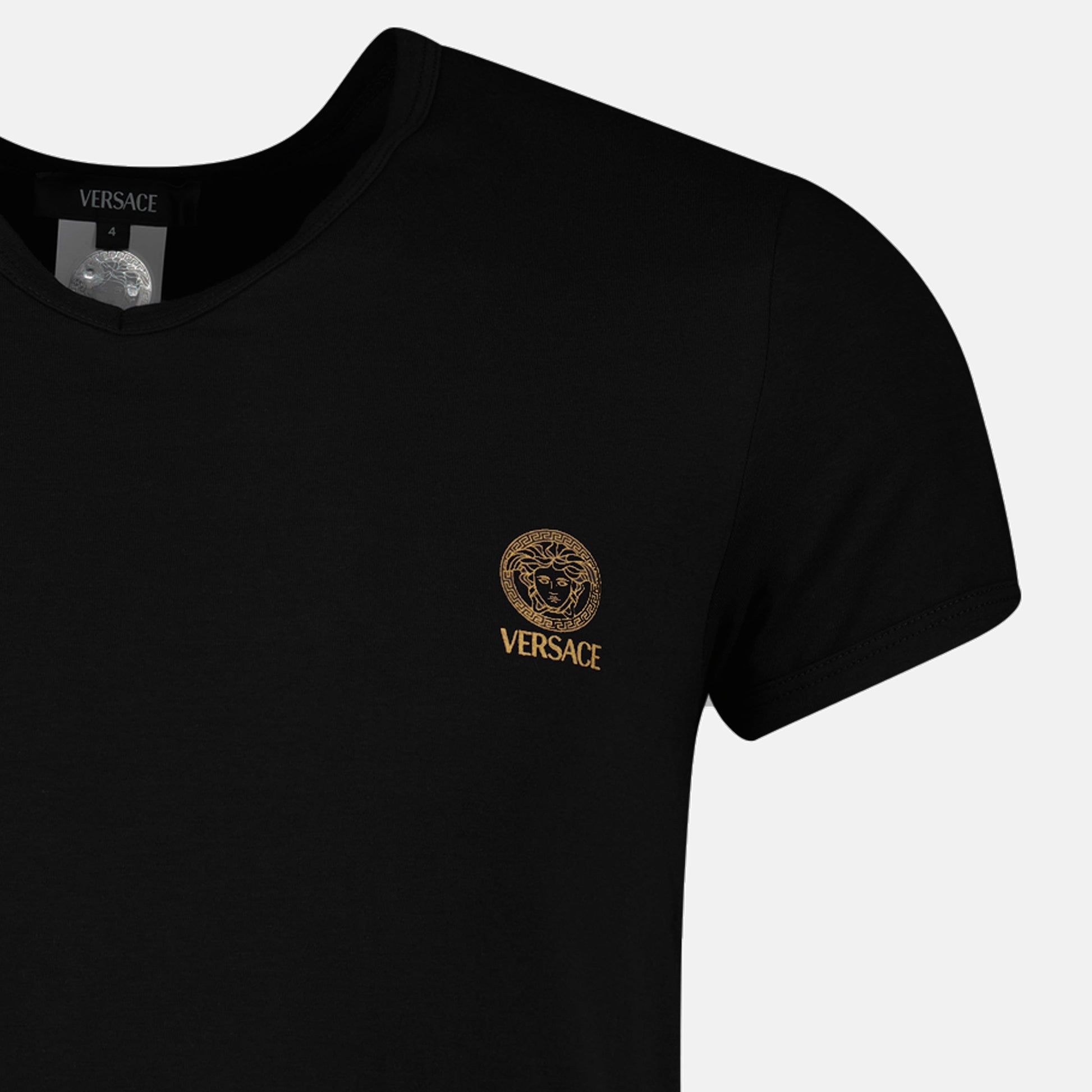 Versace tee, Medusa V-Neck, black tee, men's fashion, autumn-winter 2024