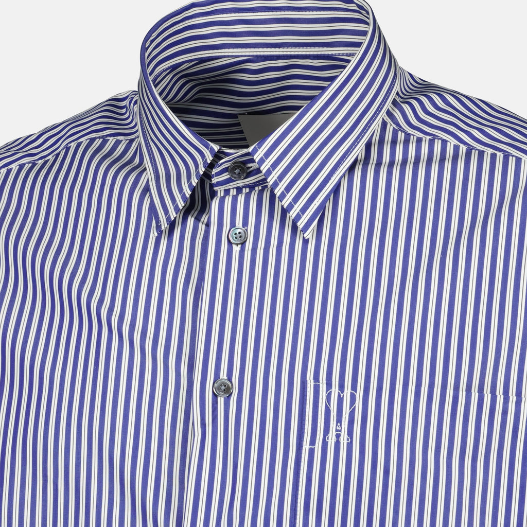 AMI PARIS shirt, organic cotton shirt, striped shirt, unisex fashion, Autumn-Winter 2025 collection