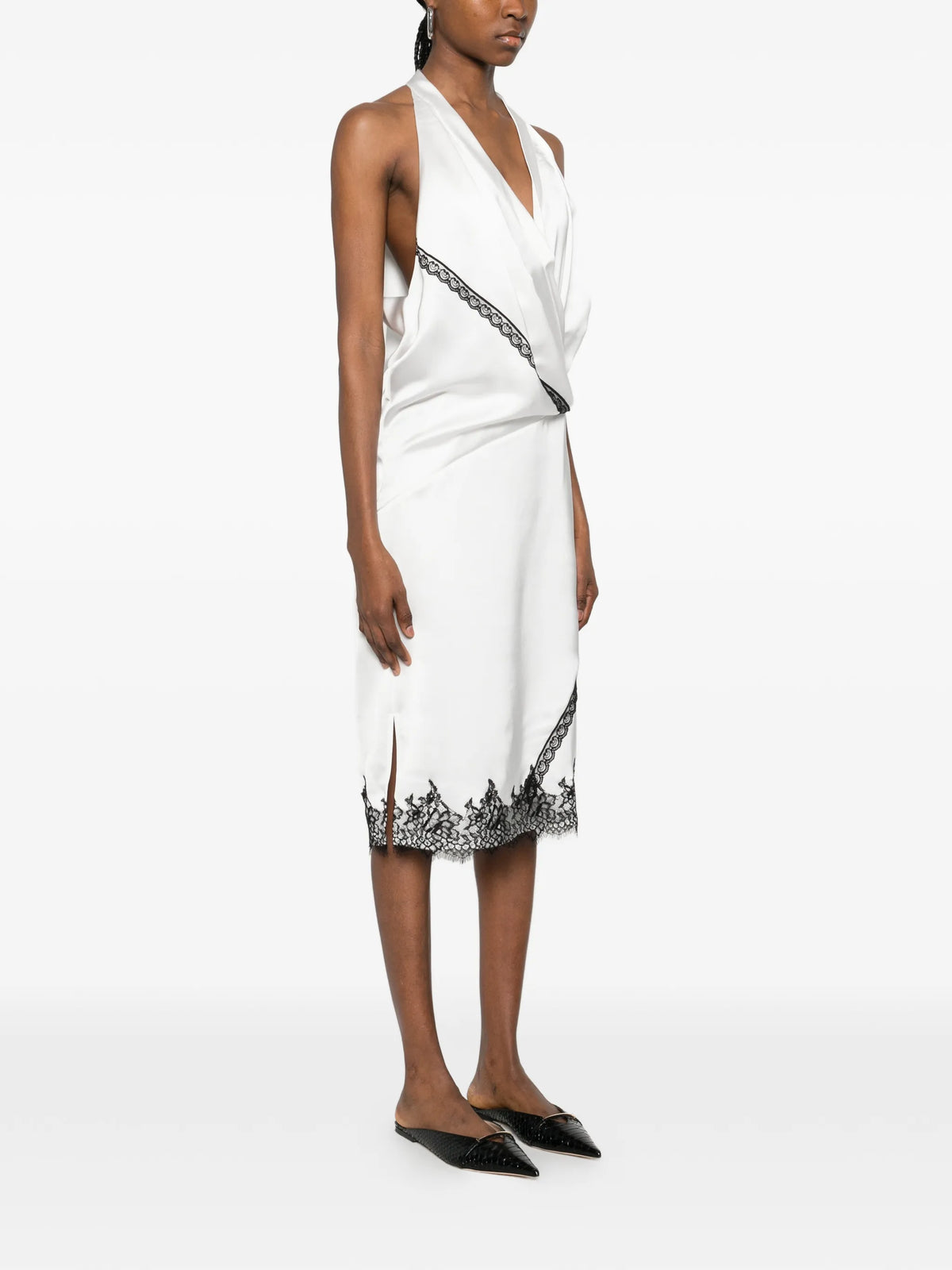 Image of Draped Satin Effect Midi Dress by Iro for Women - Season Spring-Summer 2026 - Model View 2