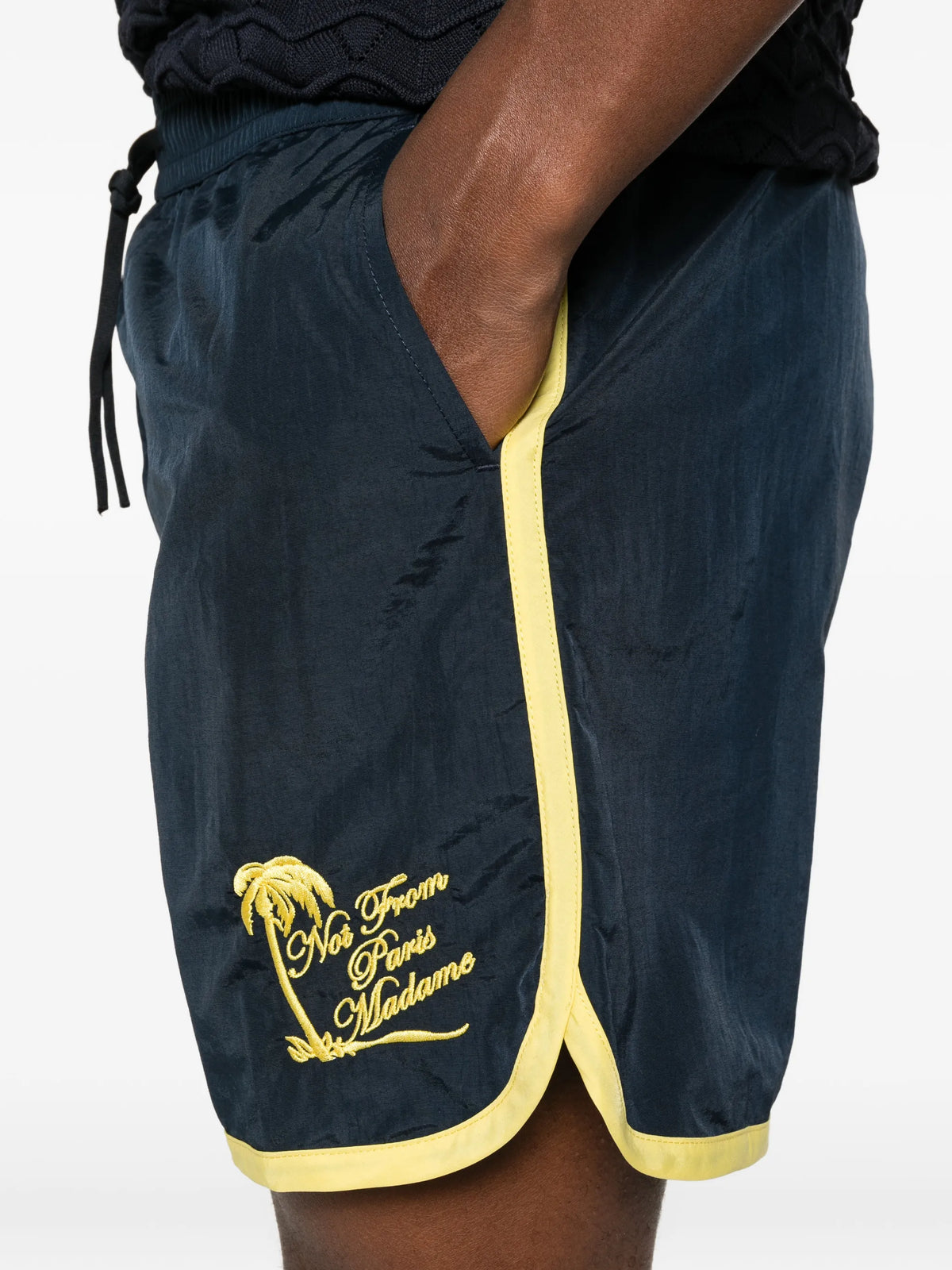 Image of Palmiers Swim Shorts - Drôle de Monsieur by Drole De Monsieur for Men - Season Spring-Summer 2026 - Model View 4