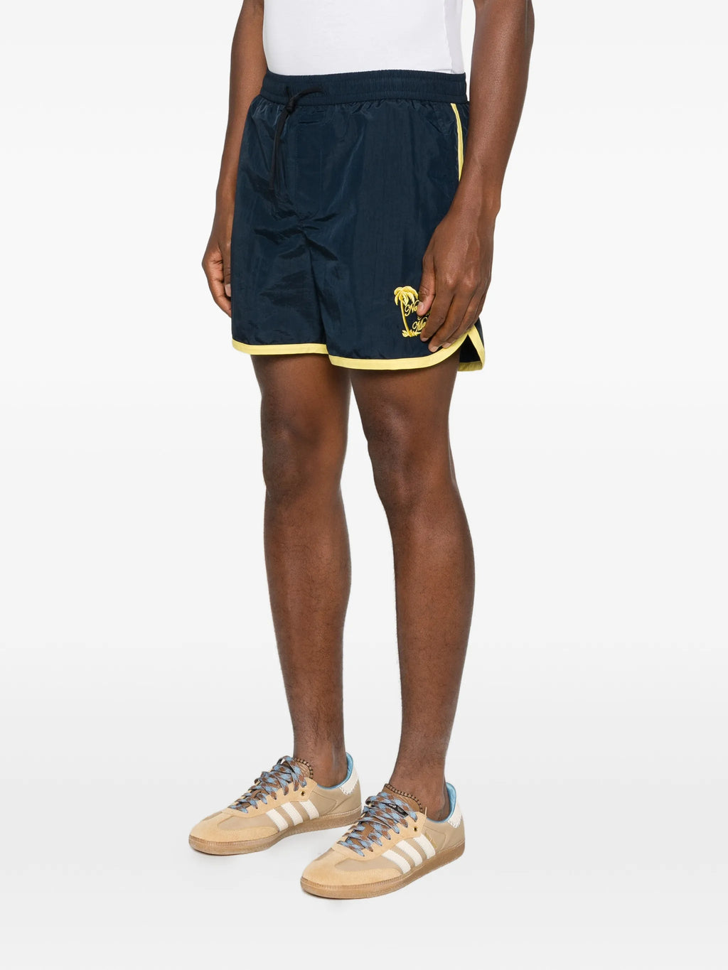 Image of Palmiers Swim Shorts - Drôle de Monsieur by Drole De Monsieur for Men - Season Spring-Summer 2026 - Model View 2