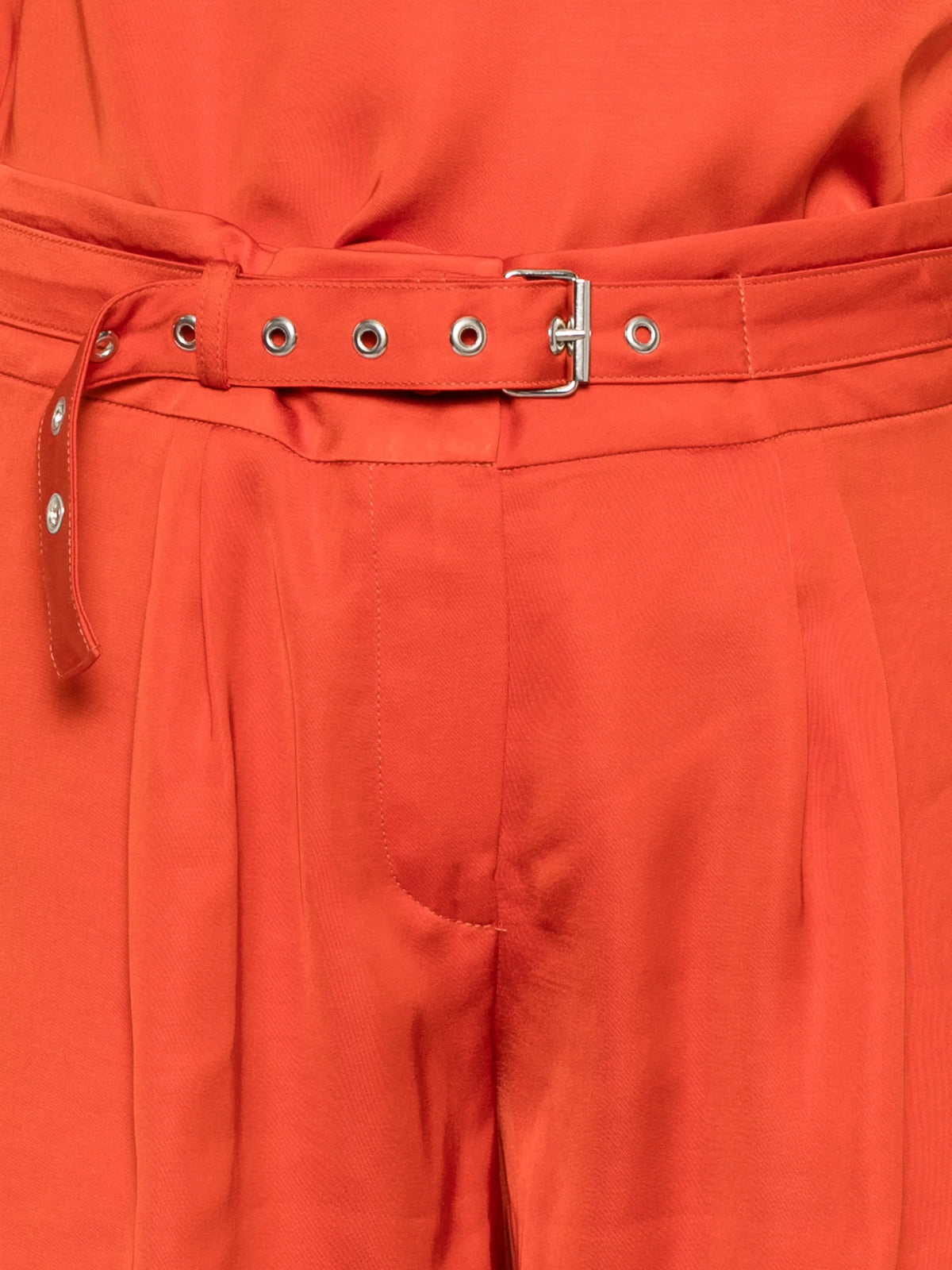 Image of Orange Satin Effect Shorts by Iro for Women - Season Spring-Summer 2026 - Model View 4