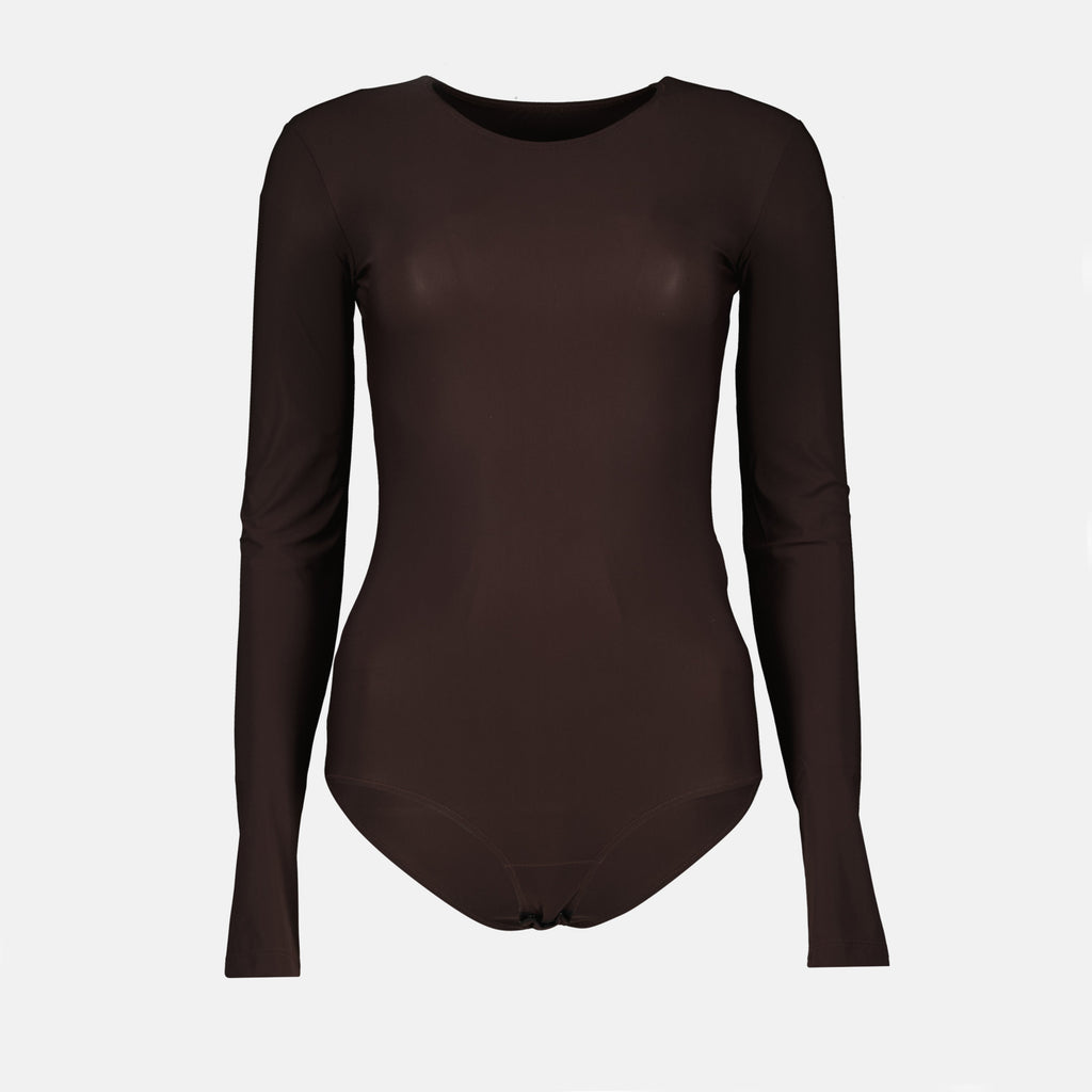 Nylon body, Slim fit top, Logo print apparel, Chic women's wear, Autumn Winter collection