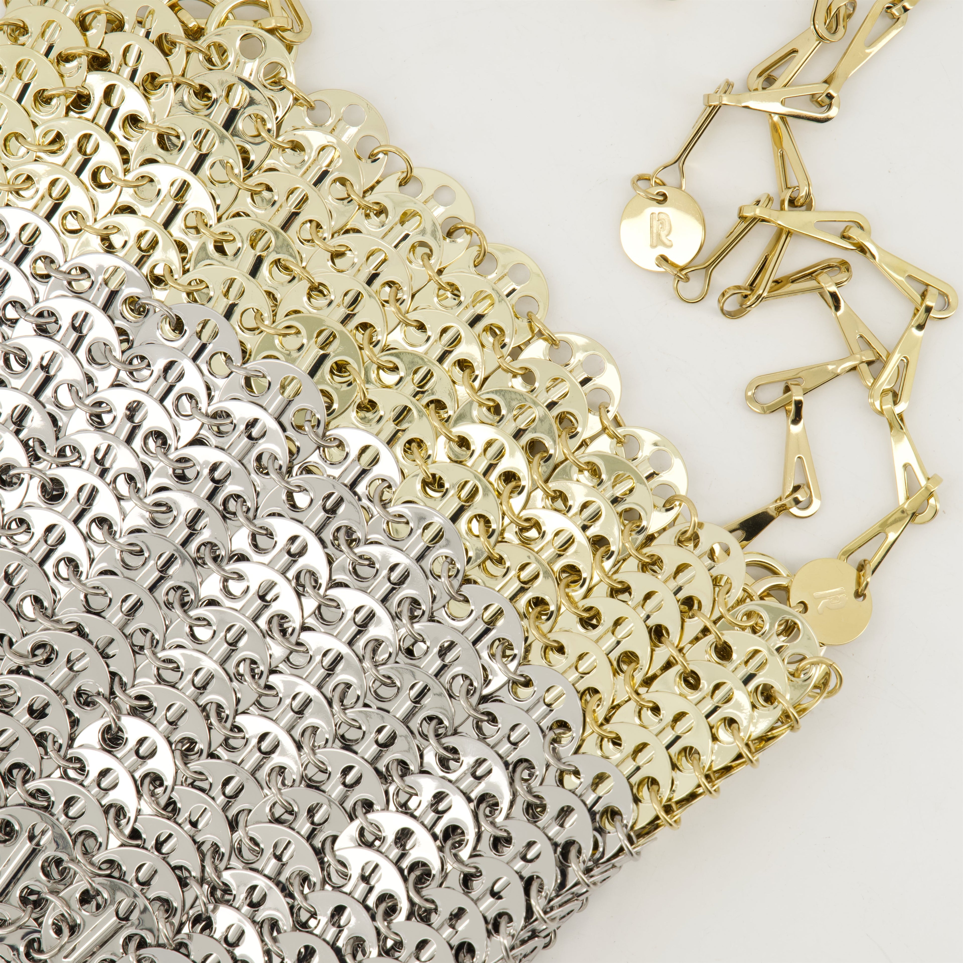 silver shoulder bag, Iconic Skyline 1969, designer handbag, sophisticated accessories, women's fashion