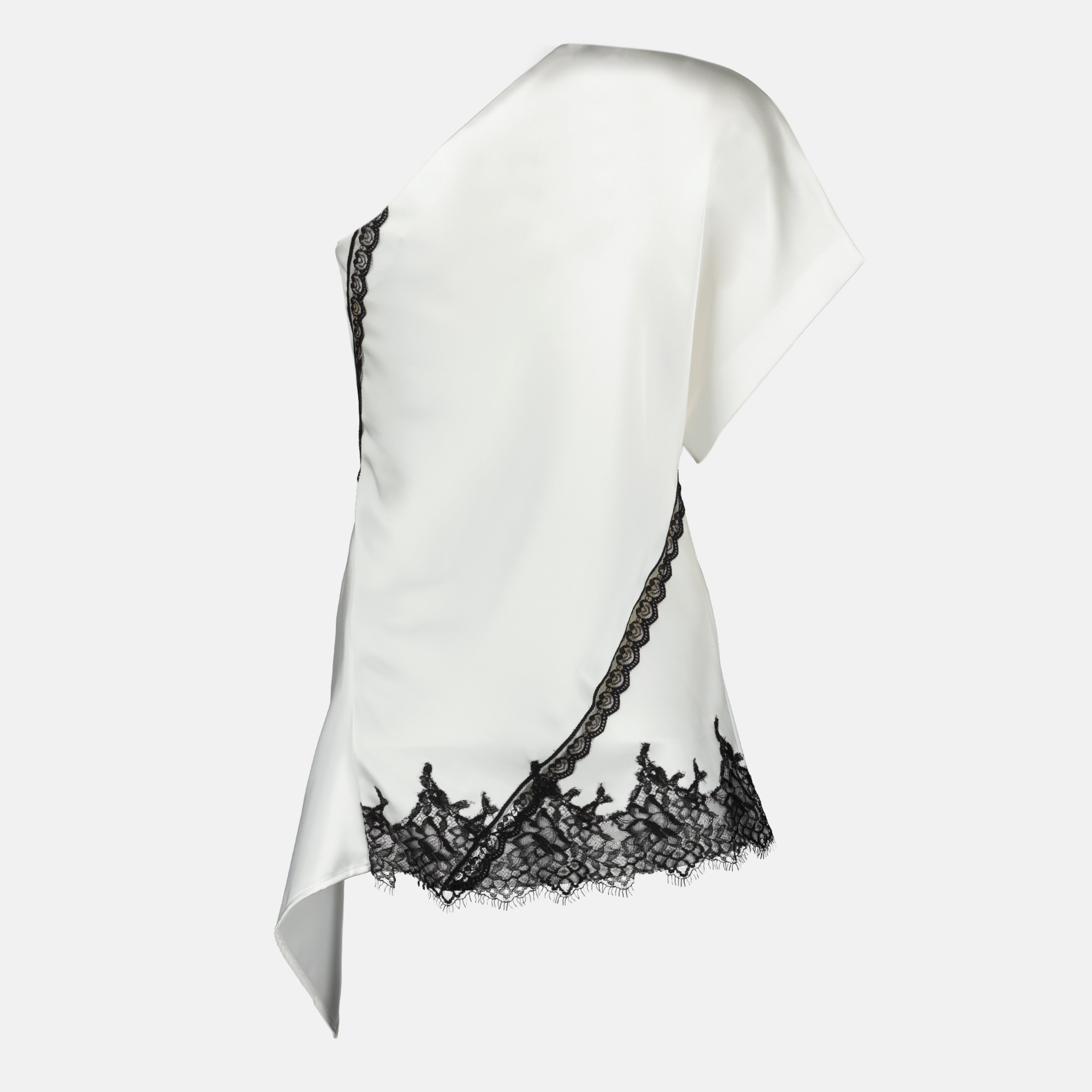 Top Satinato Asimmetrico Bianco