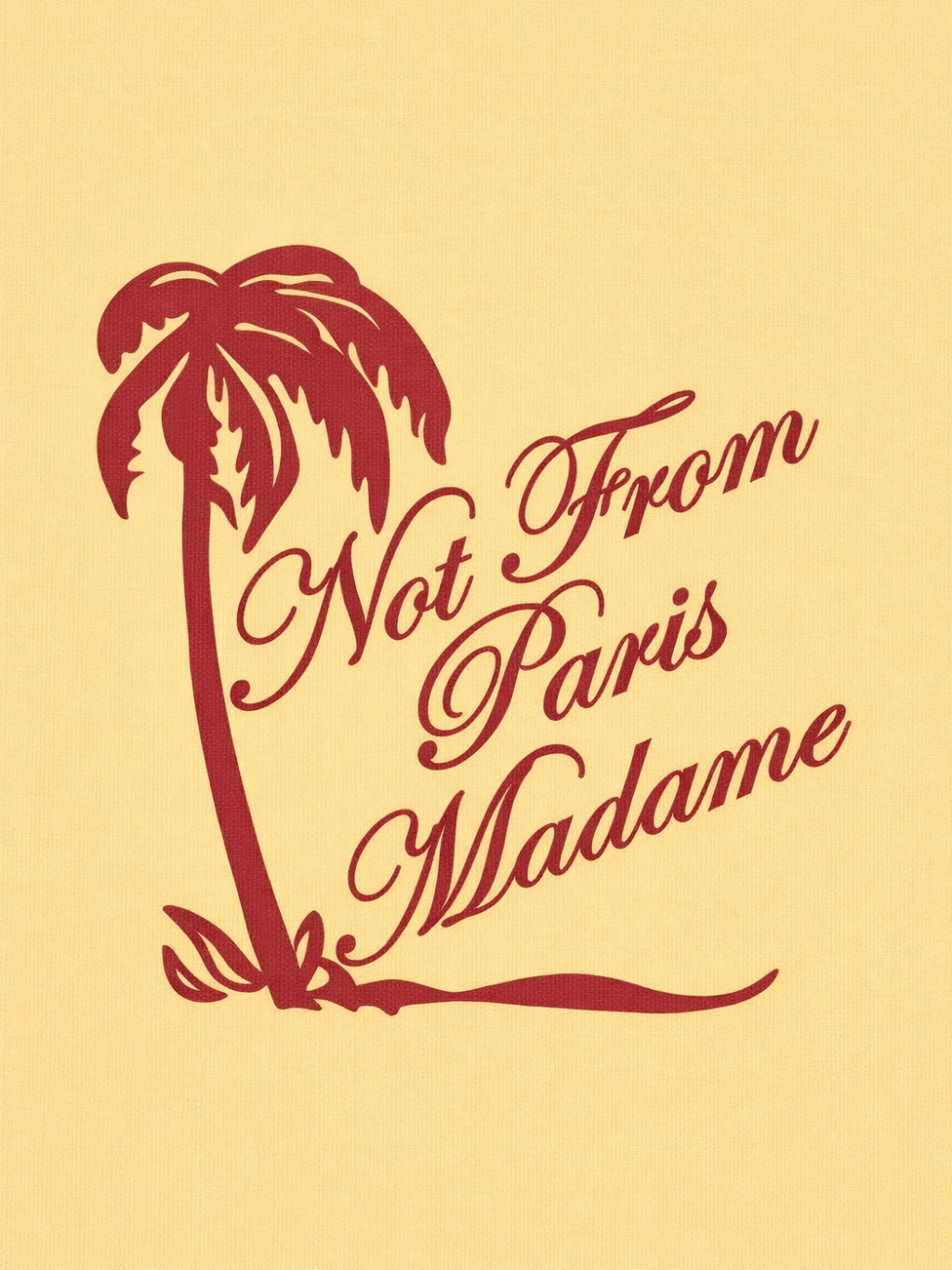 Image of Yellow Palm Slogan T-Shirt - Drôle de Monsieur by Drole De Monsieur for Men - Season Spring-Summer 2026 - Model View 2