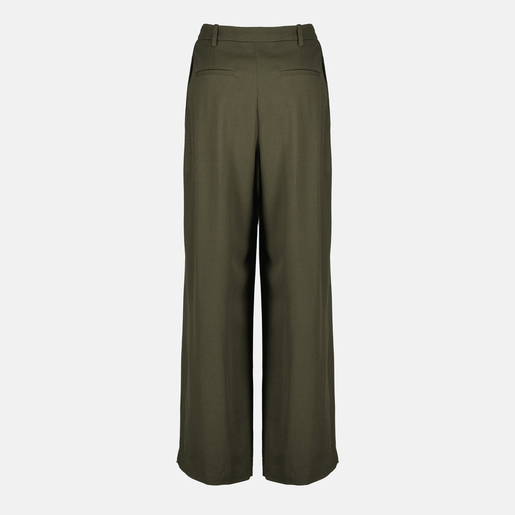 wide khaki pants, IRO, viscose wool blend, autumn-winter collection, high-waisted trousers