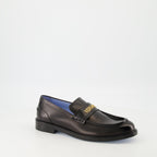 black leather loafers, Versace loafers, slip-on shoes, goat leather footwear, Spring-Summer collection
