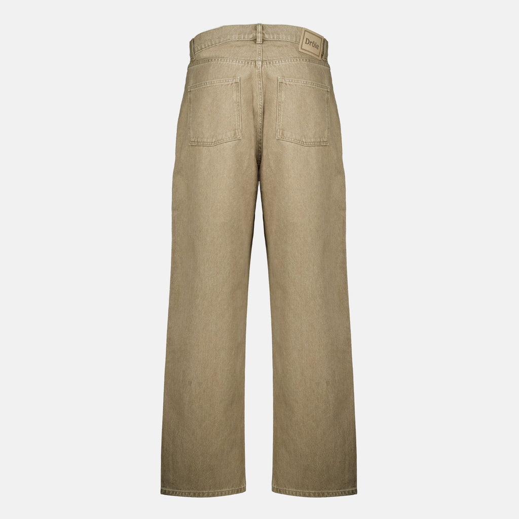 Vaqueros rectos de denim caqui