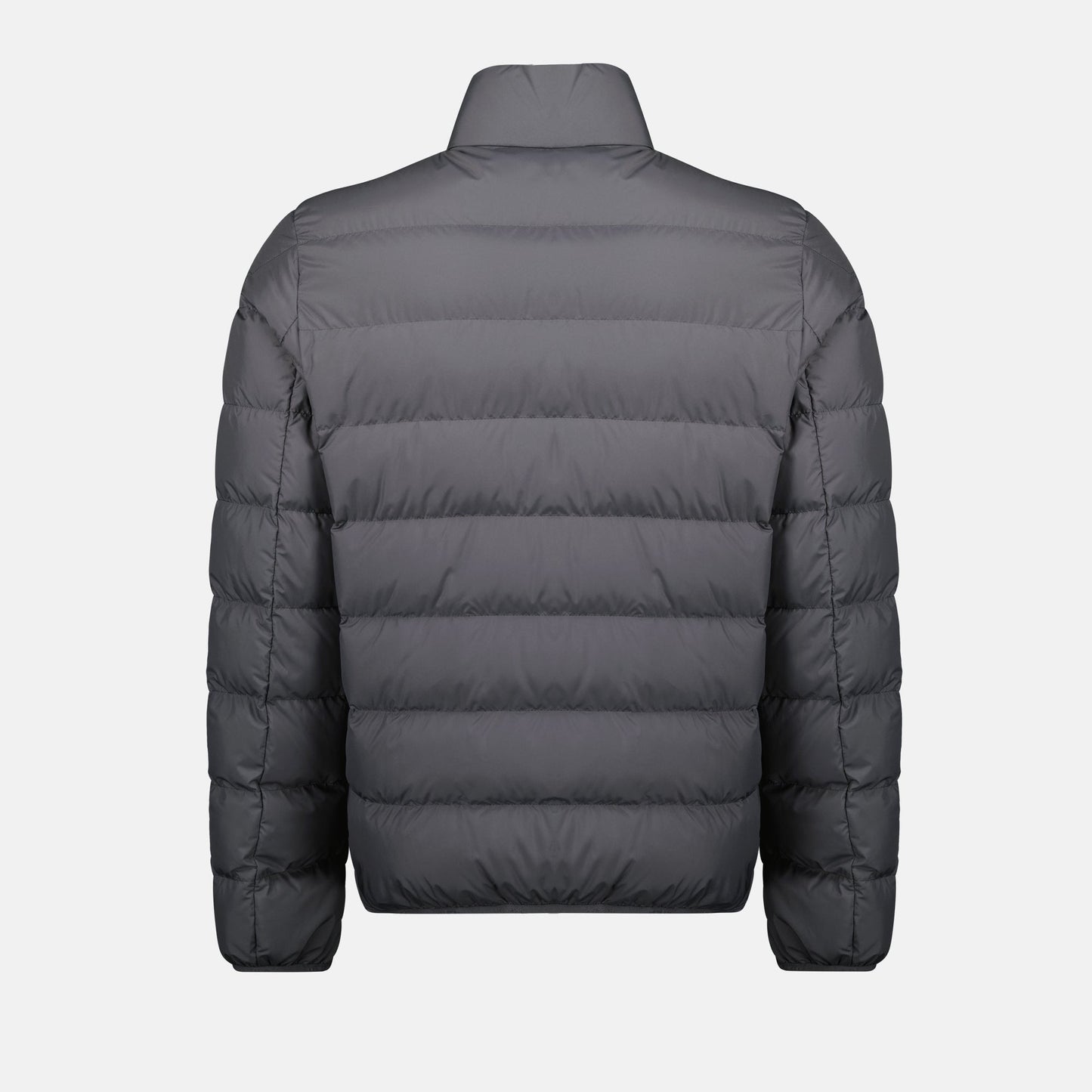 Moncler Doudoune, gray jacket, recycled polyester, insulated jacket, winter outerwear