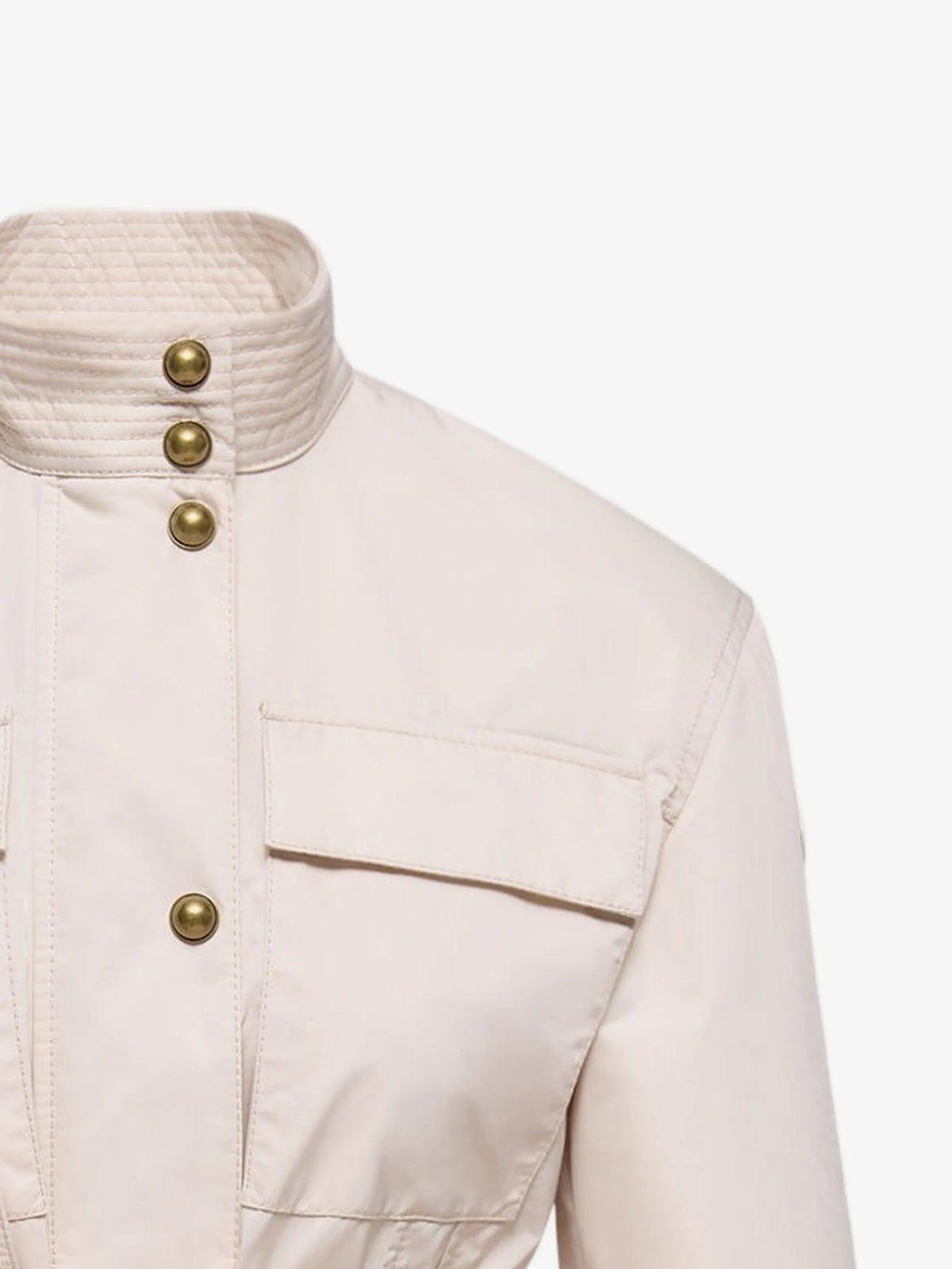 Image of Maitake Beige Belted Jacket by Moncler for Women - Season Spring-Summer 2026 - Model View 2