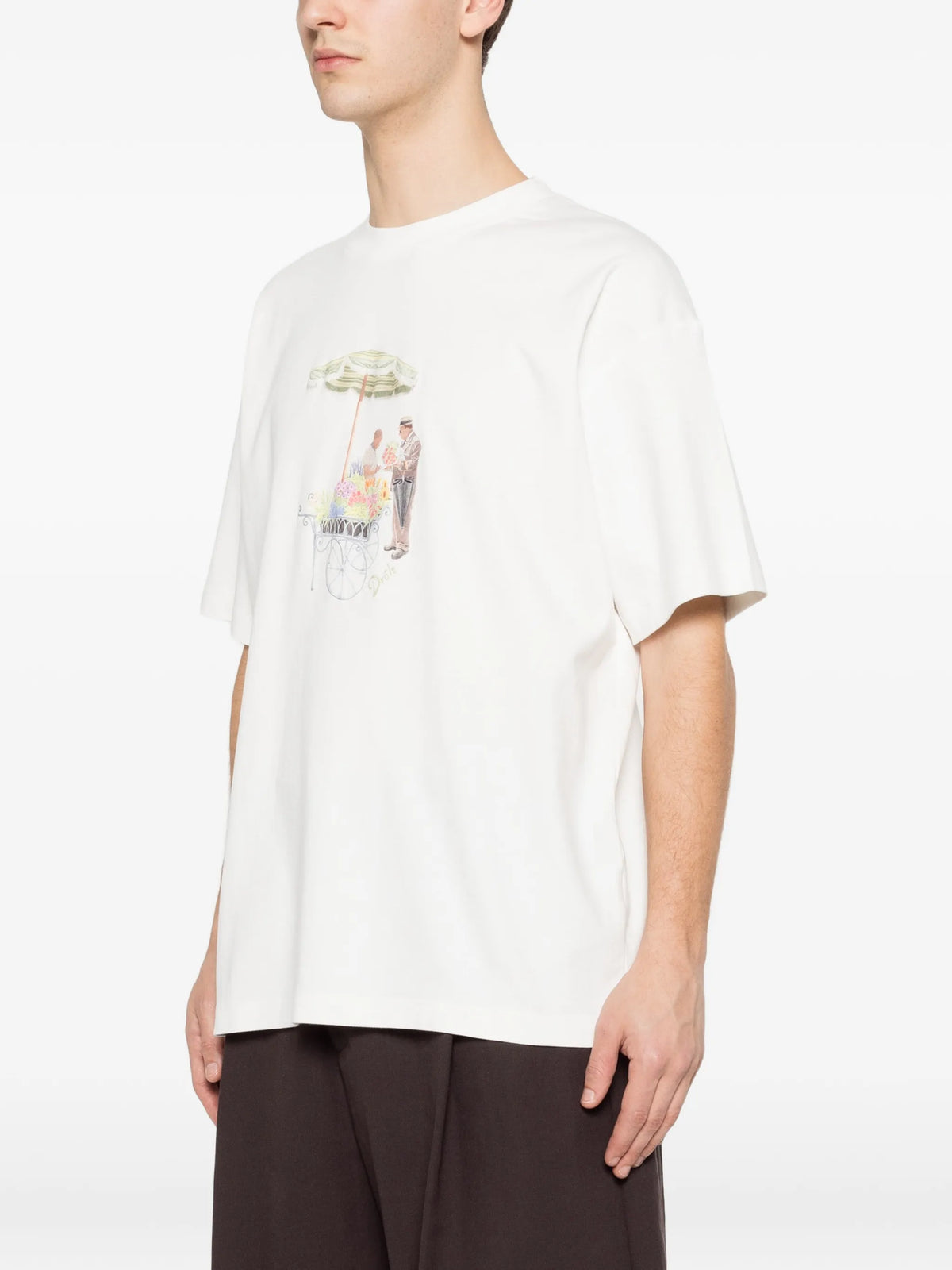 Image of T-shirt Fleuriste - Drôle de Monsieur by Drole De Monsieur for Men - Season Spring-Summer 2026 - Model View 2