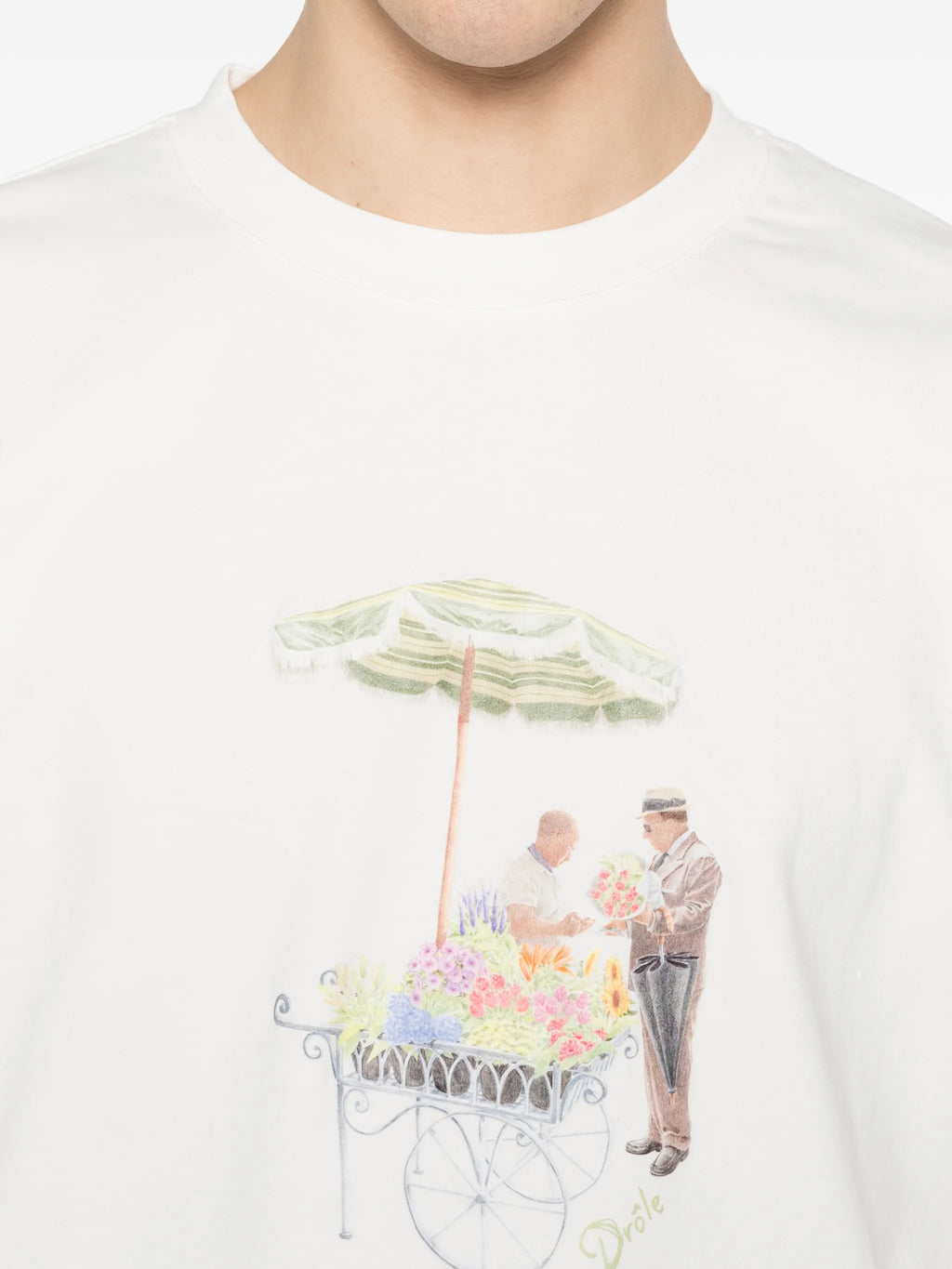Image of T-shirt Fleuriste - Drôle de Monsieur by Drole De Monsieur for Men - Season Spring-Summer 2026 - Model View 4