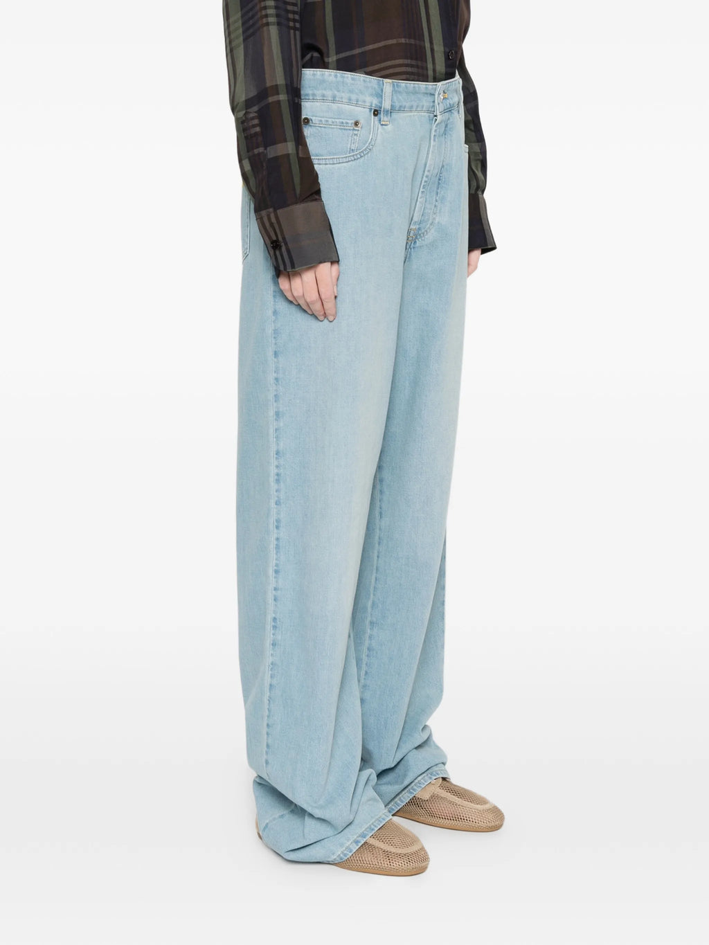 Image of Wide Leg Jeans by Miu Miu for Women - Season Spring-Summer 2026 - Model View 2