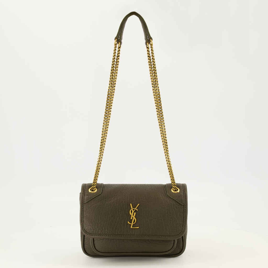 Niki Mini Tasche aus khakifarbenem Leder