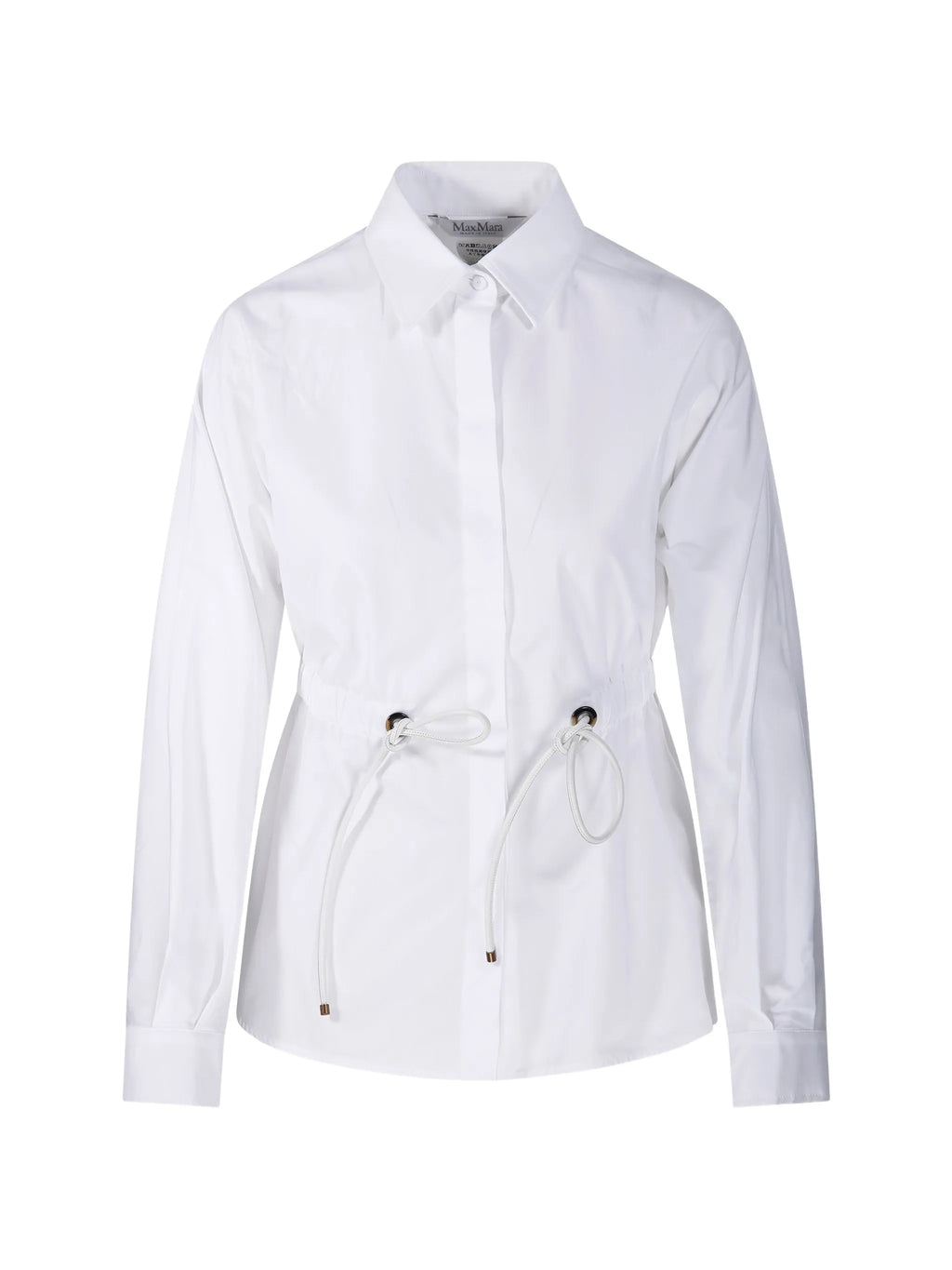 Image of White Cotton Poplin Shirt by Max Mara for Women - Season Spring-Summer 2026 - Model View 1