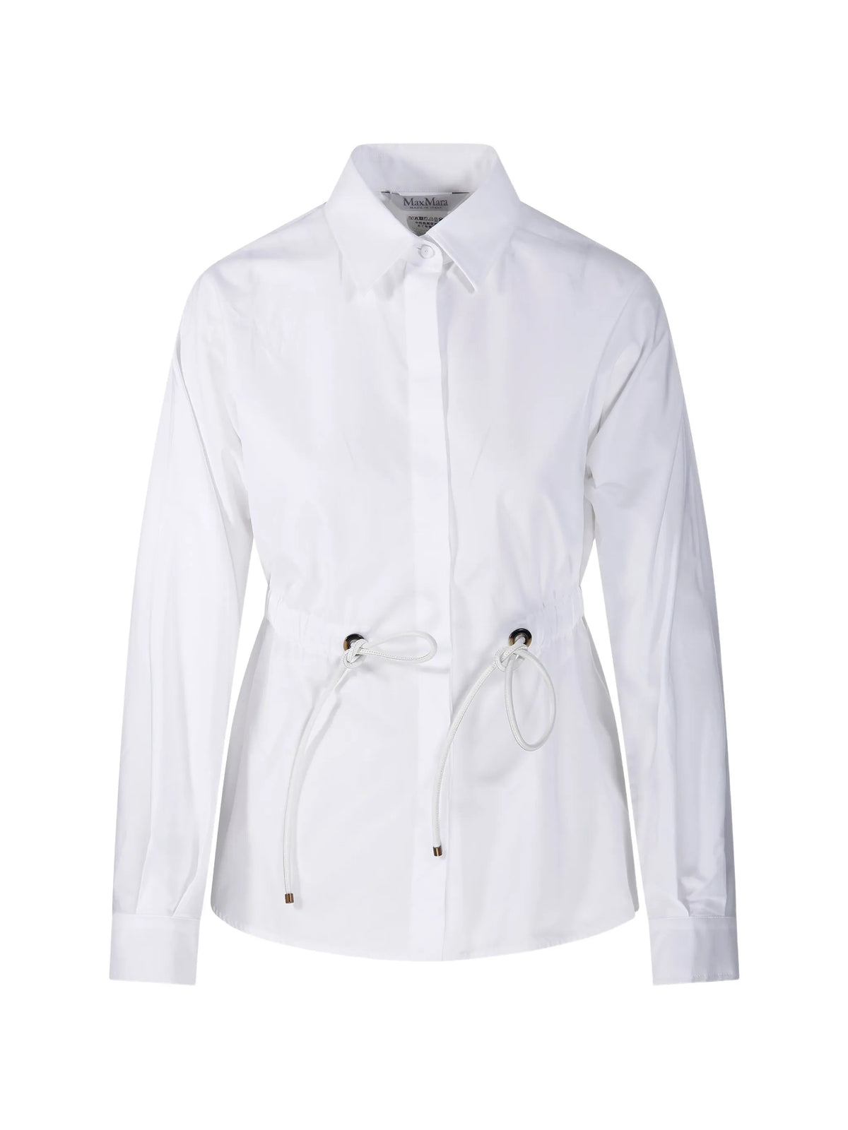 Image of White Cotton Poplin Shirt by Max Mara for Women - Season Spring-Summer 2026 - Model View 1