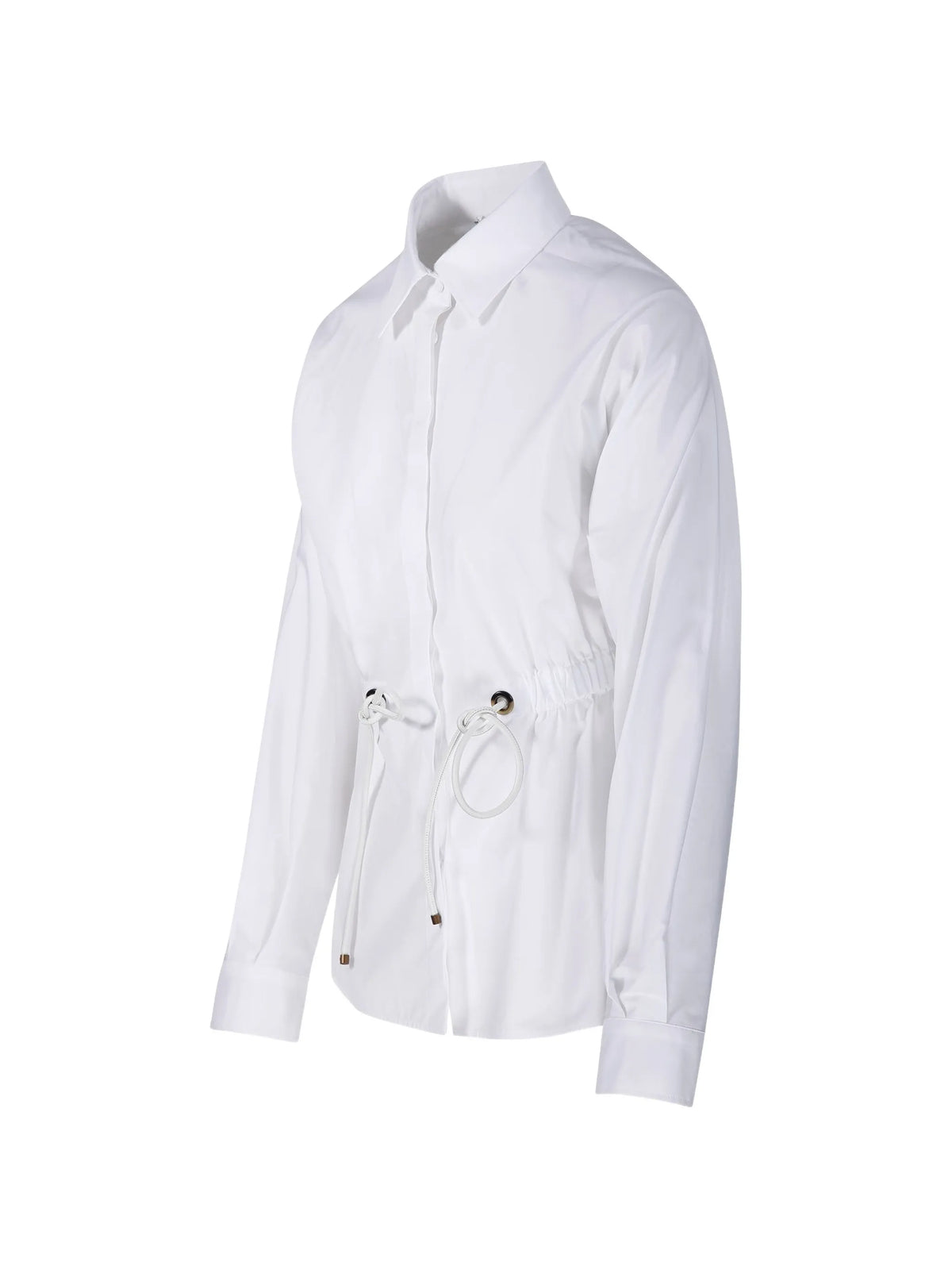 Image of White Cotton Poplin Shirt by Max Mara for Women - Season Spring-Summer 2026 - Model View 3