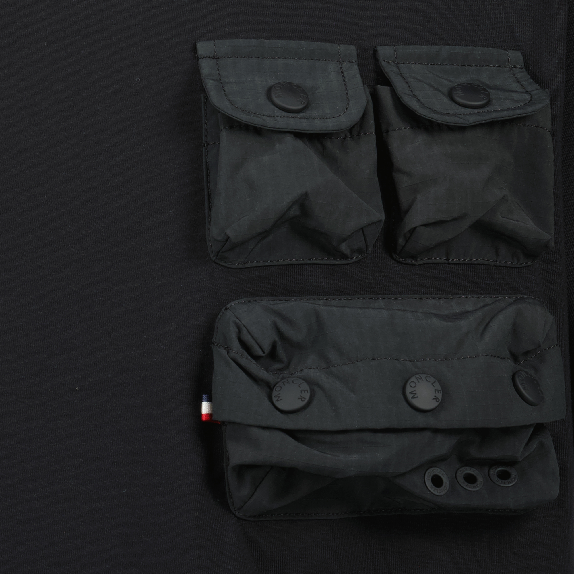 Image of Black Pocket T-Shirt by Moncler Grenoble for Men - Season Spring-Summer 2025 - Detail View 2