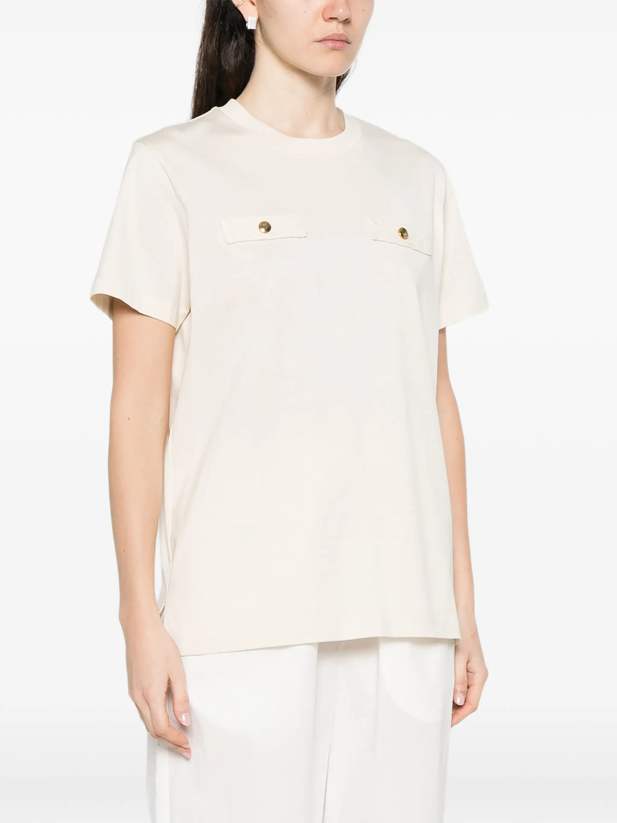 Image of Cotton T-Shirt by Moncler for Women - Season Spring-Summer 2026 - Model View 2
