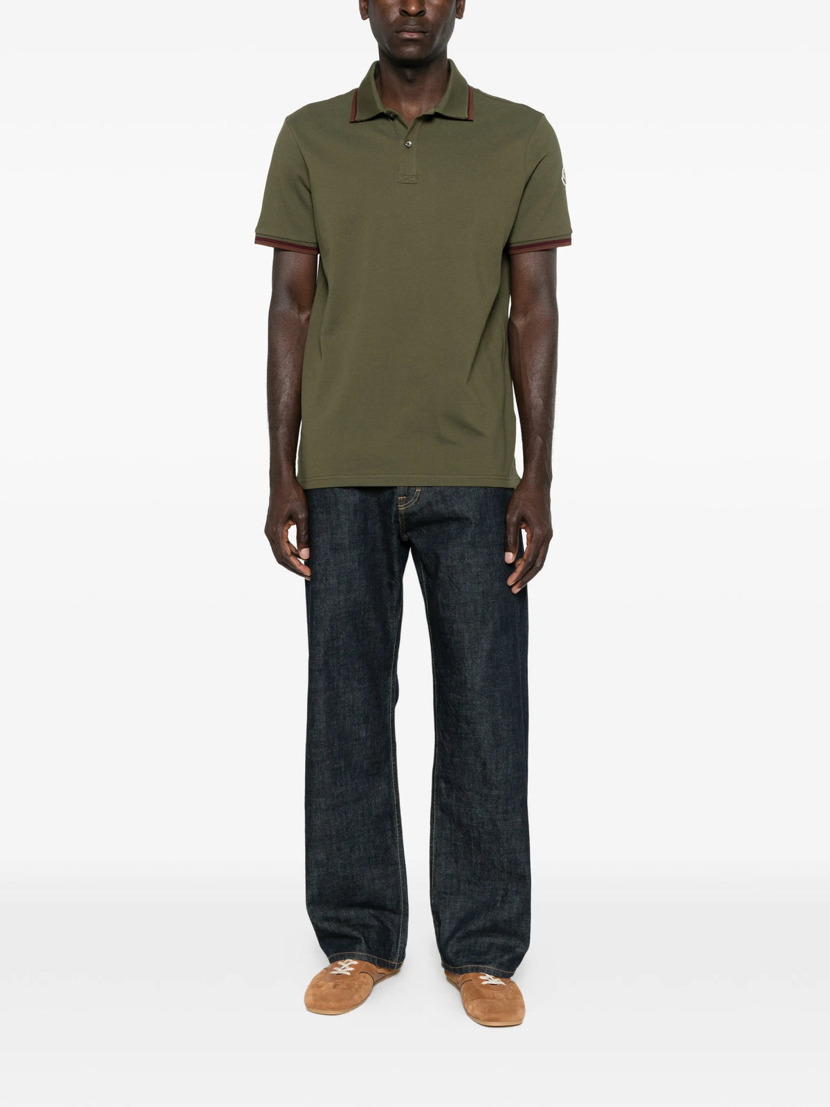 Image of Piqué Cotton Polo by Moncler for Men - Season Spring-Summer 2026 - Model View 1