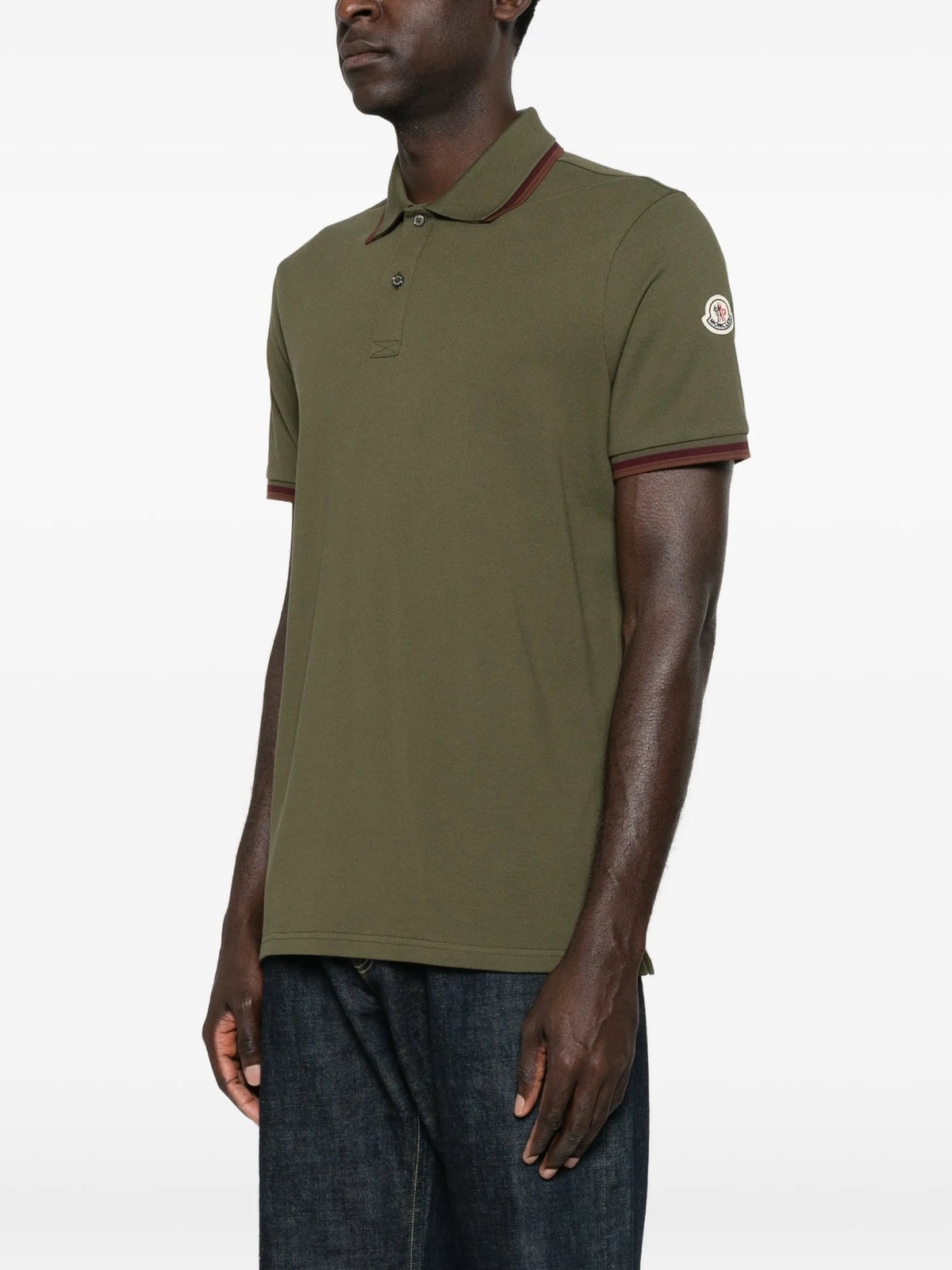 Image of Piqué Cotton Polo by Moncler for Men - Season Spring-Summer 2026 - Model View 2