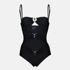 Image of Black One-Piece Swimsuit by Christopher Esber for Women - Season Autumn-Winter 2025 - Front View