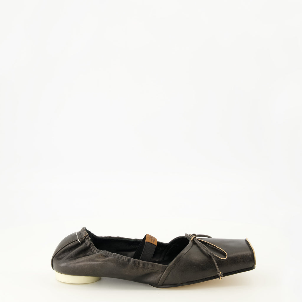 Ballerine in Pelle con Punta Quadrata