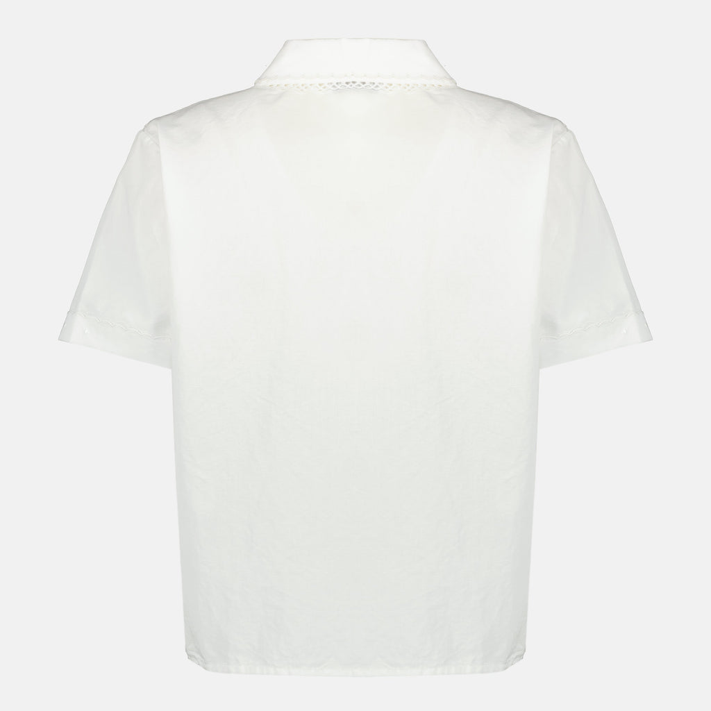 Immagine di camicia in popeline bianco di Miu Miu per donne - Stagione primavera-estate 2026 - Vista posteriore