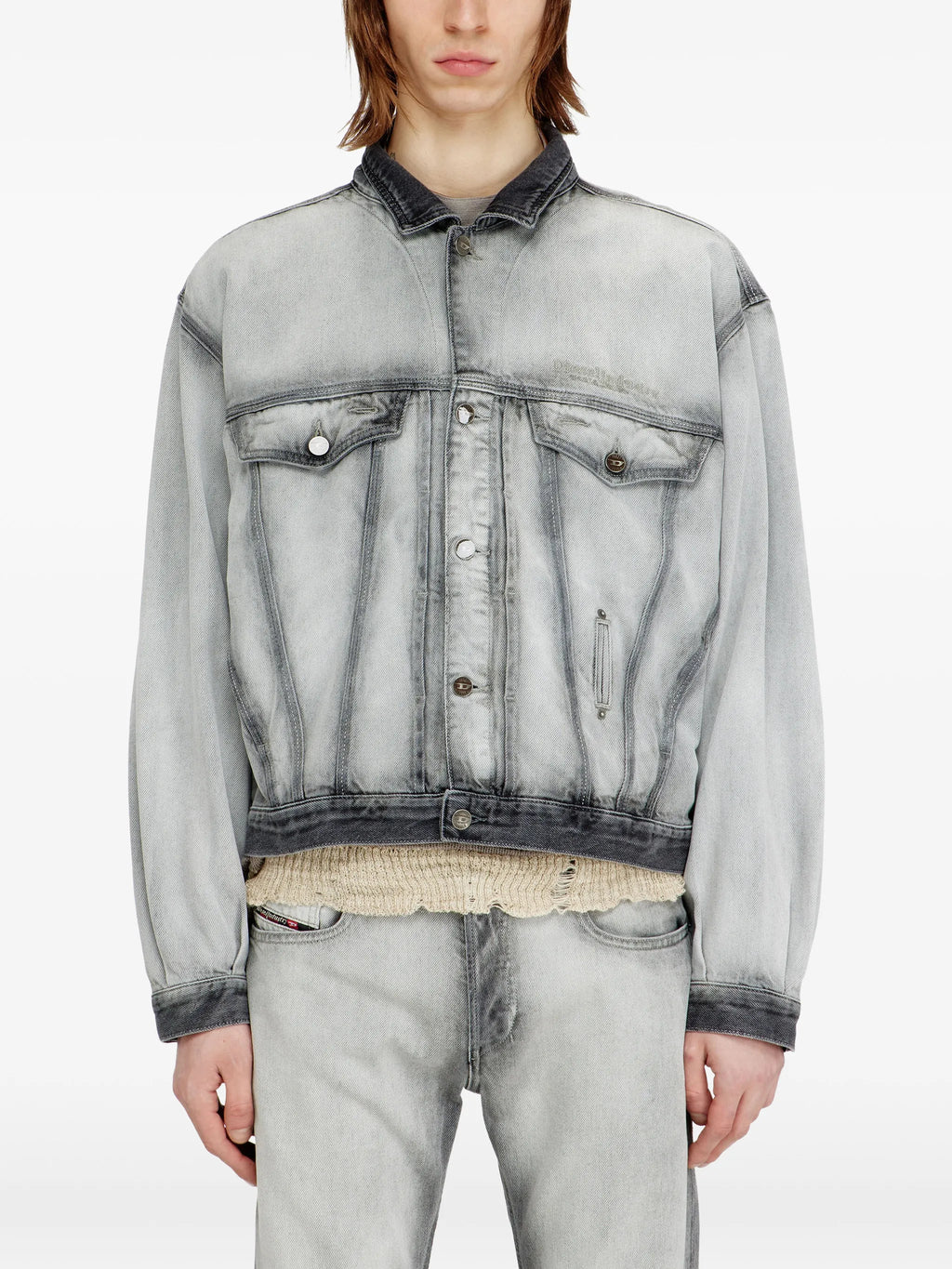 Image of D-Denver Denim Jacket by Diesel for Unisex - Season Spring-Summer 2026 - Model View 3