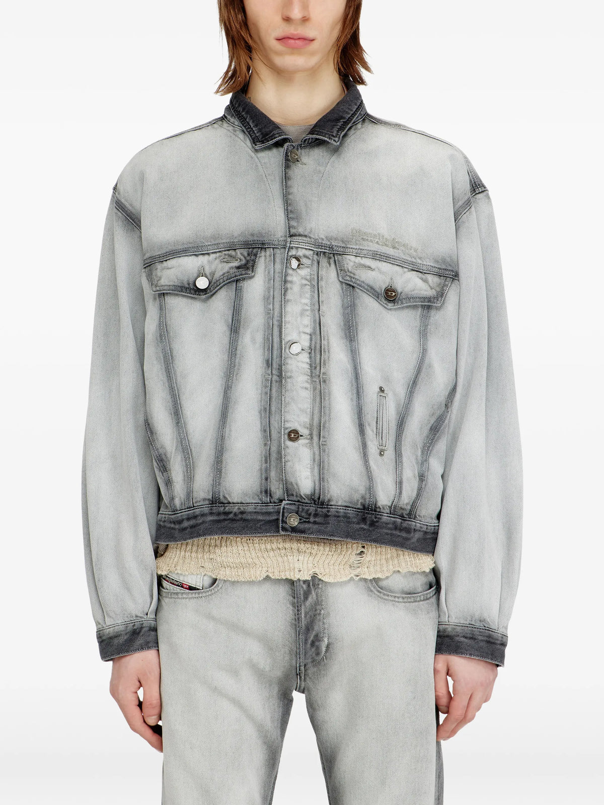 Image of D-Denver Denim Jacket by Diesel for Unisex - Season Spring-Summer 2026 - Model View 3