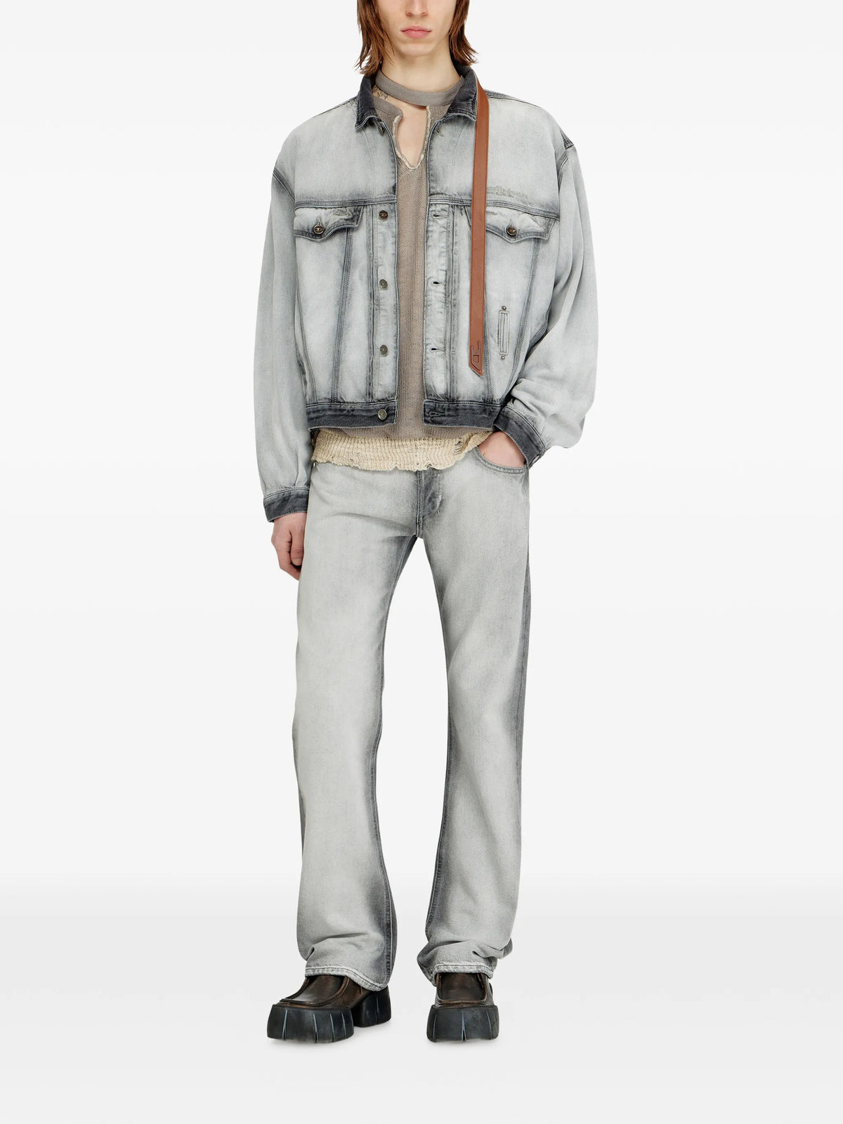 Image of D-Denver Denim Jacket by Diesel for Unisex - Season Spring-Summer 2026 - Model View 2
