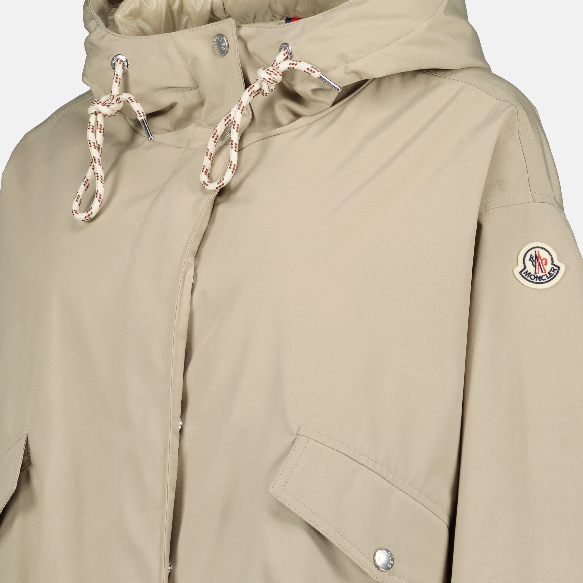 Short Down Jacket Eucalyptus Beige - Moncler - Women | WE IN STYLE