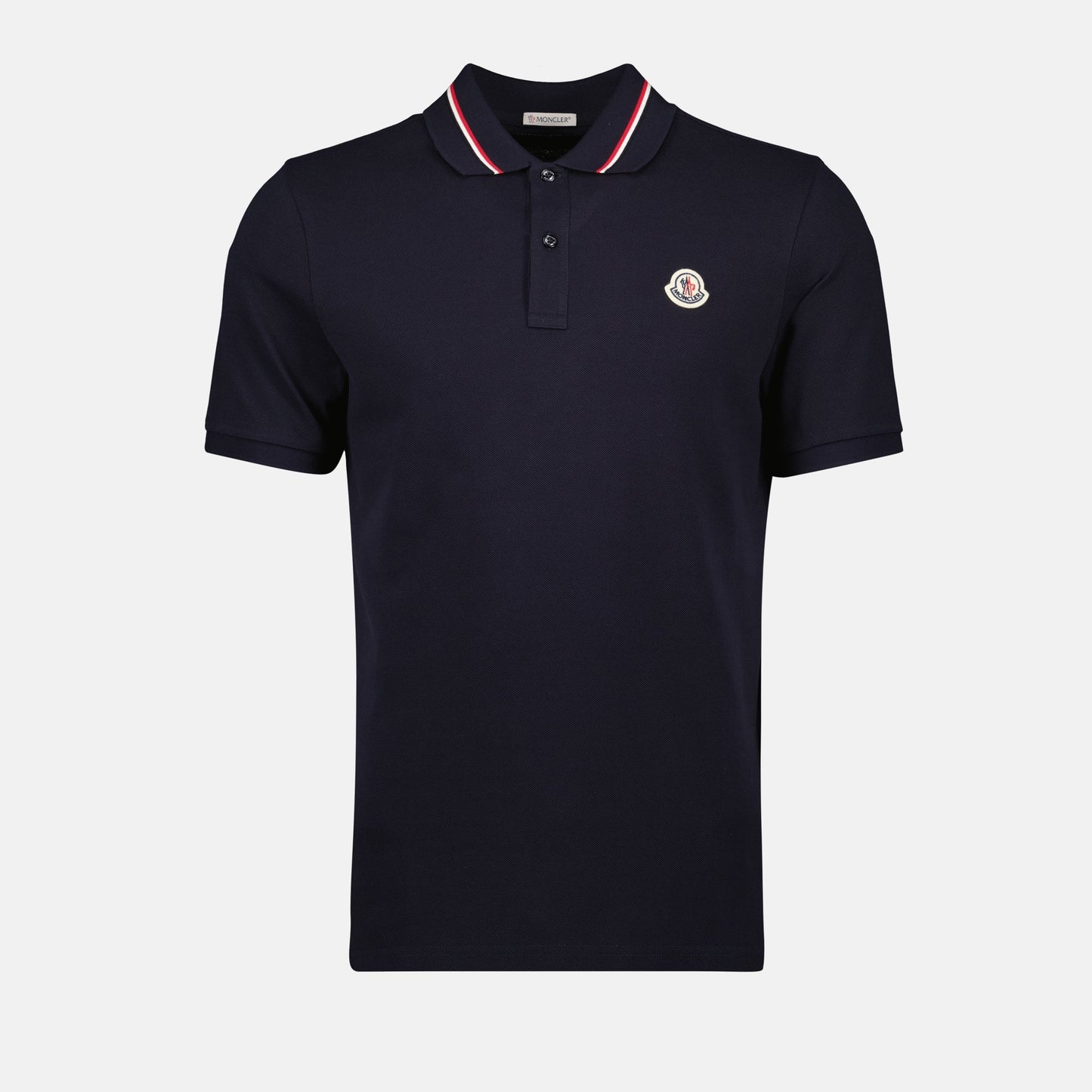 Navy Polo, Moncler Shirt, Cotton Piqué, Logo Polo Shirt, Classic Collar Polo