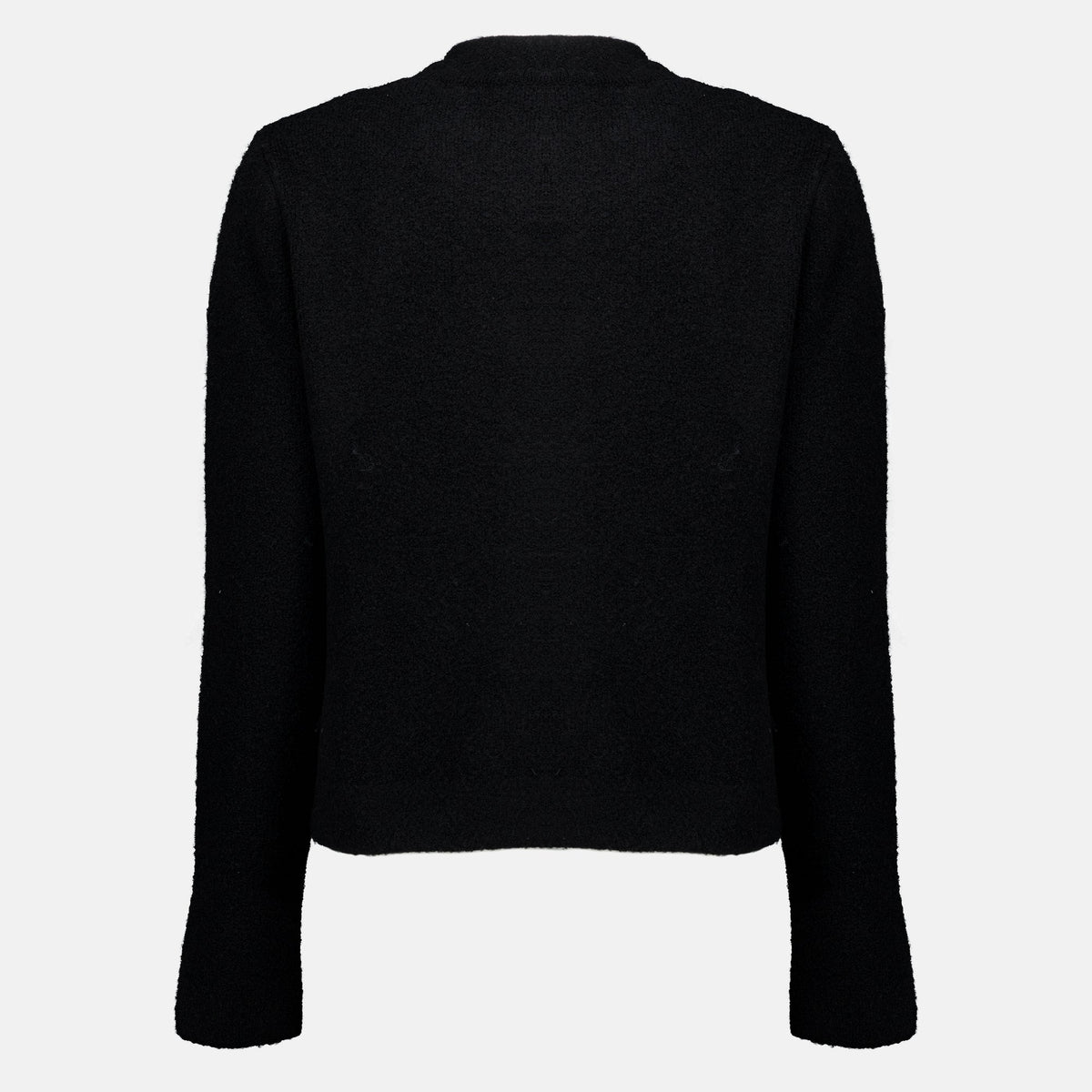 Black Bi-Material Cardigan