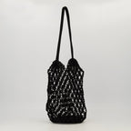 Imagem da Tote preta de croché da Saint Laurent para mulheres - Temporada Outono-Inverno 2025 - Vista Traseira