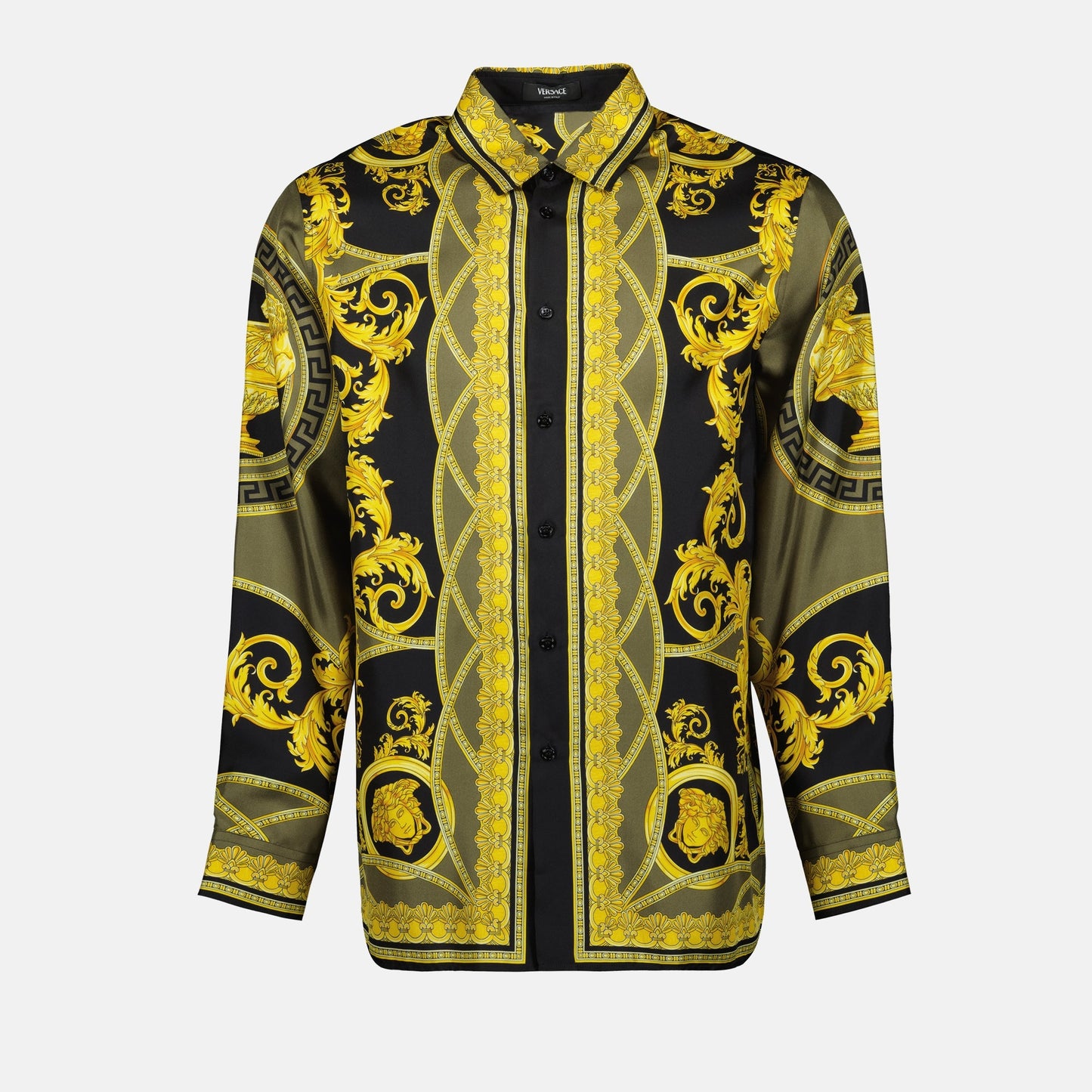 La Coupe des Dieux shirt, silk shirt, classic collar shirt, stylish print shirt, Versace collection