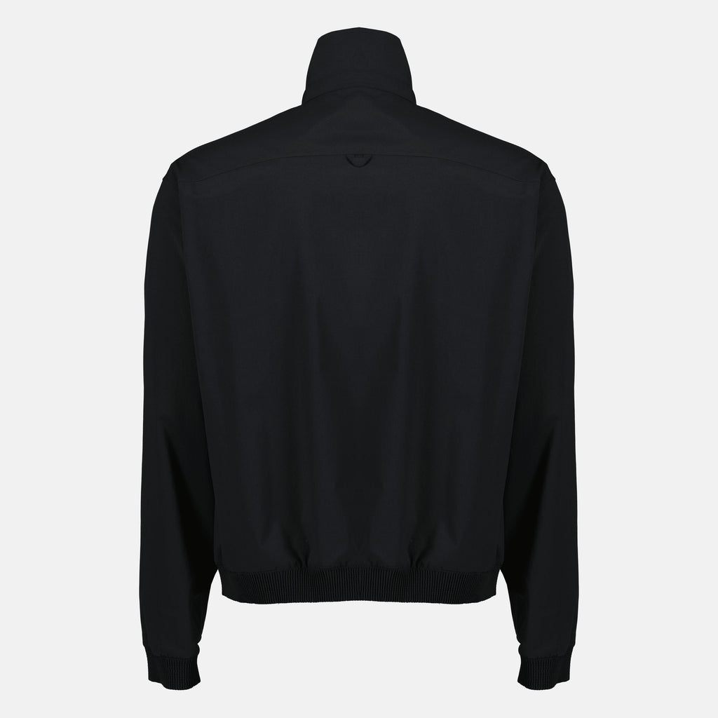 Black Zipped Jacket with Dior Embroidery
