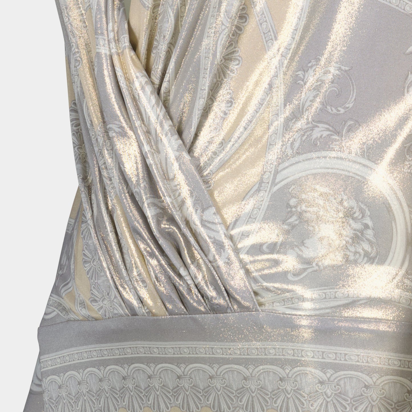 La Coupe des Dieux, Draped Dress, Versace 2025 Collection, Plunging V-neck dress, Liquid Jersey Fabric