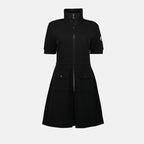 Image d'une robe noire zippée de Moncler pour femmes - Saison Printemps-Été 2025 - Vue de face