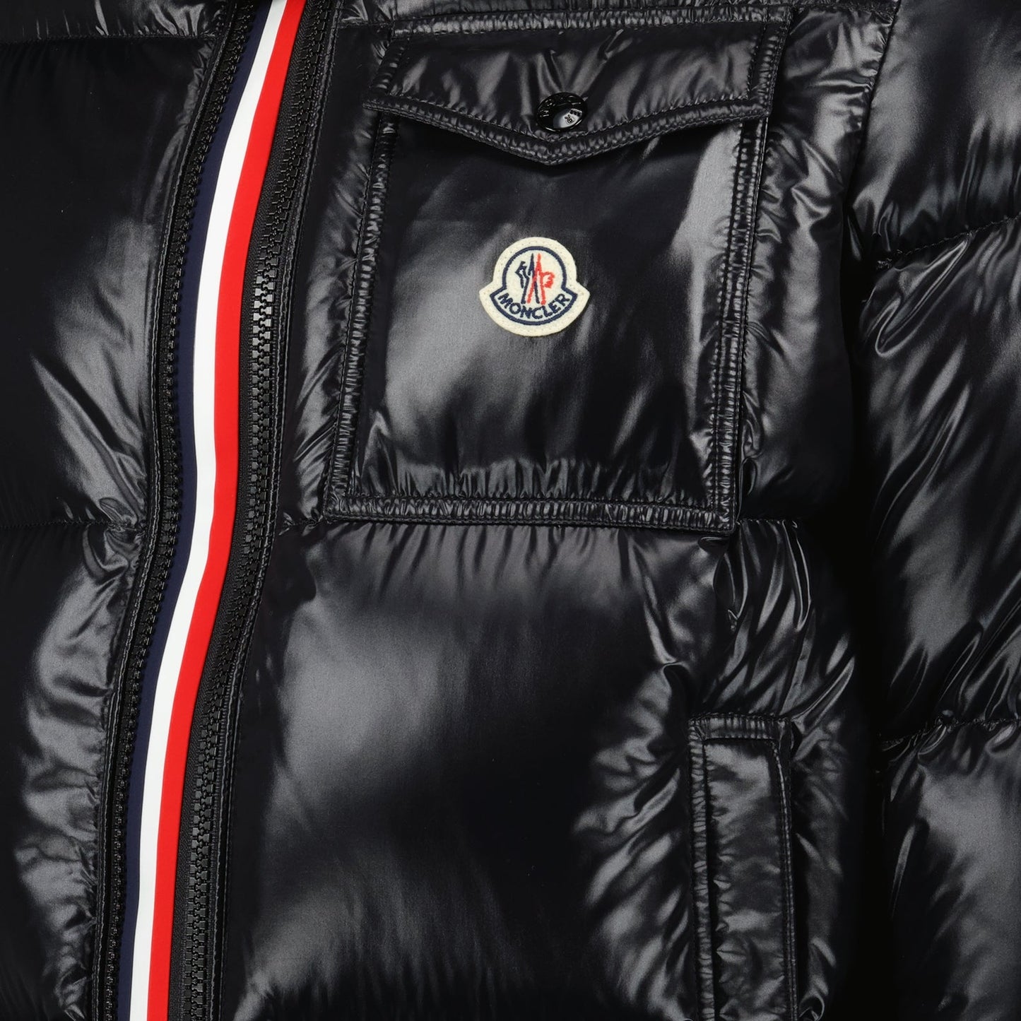 Black Nylon Jacket, Moncler Winter Coat, Men's Down Jacket, Glossy Black Jacket, Trendy Outerwear